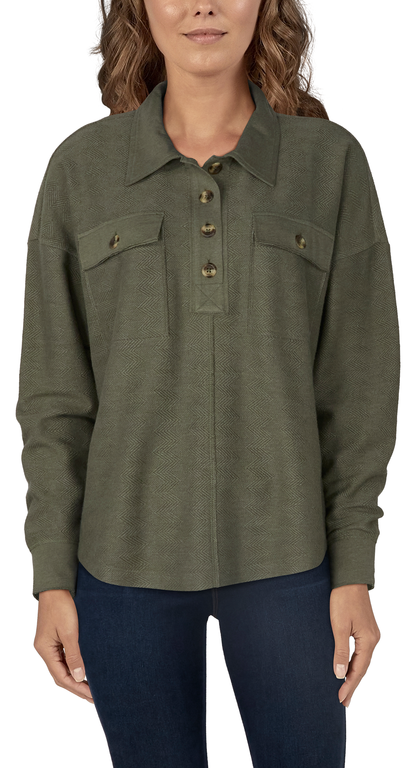 NATURAL REFLECTIONS Henley Long-Sleeve Pullover