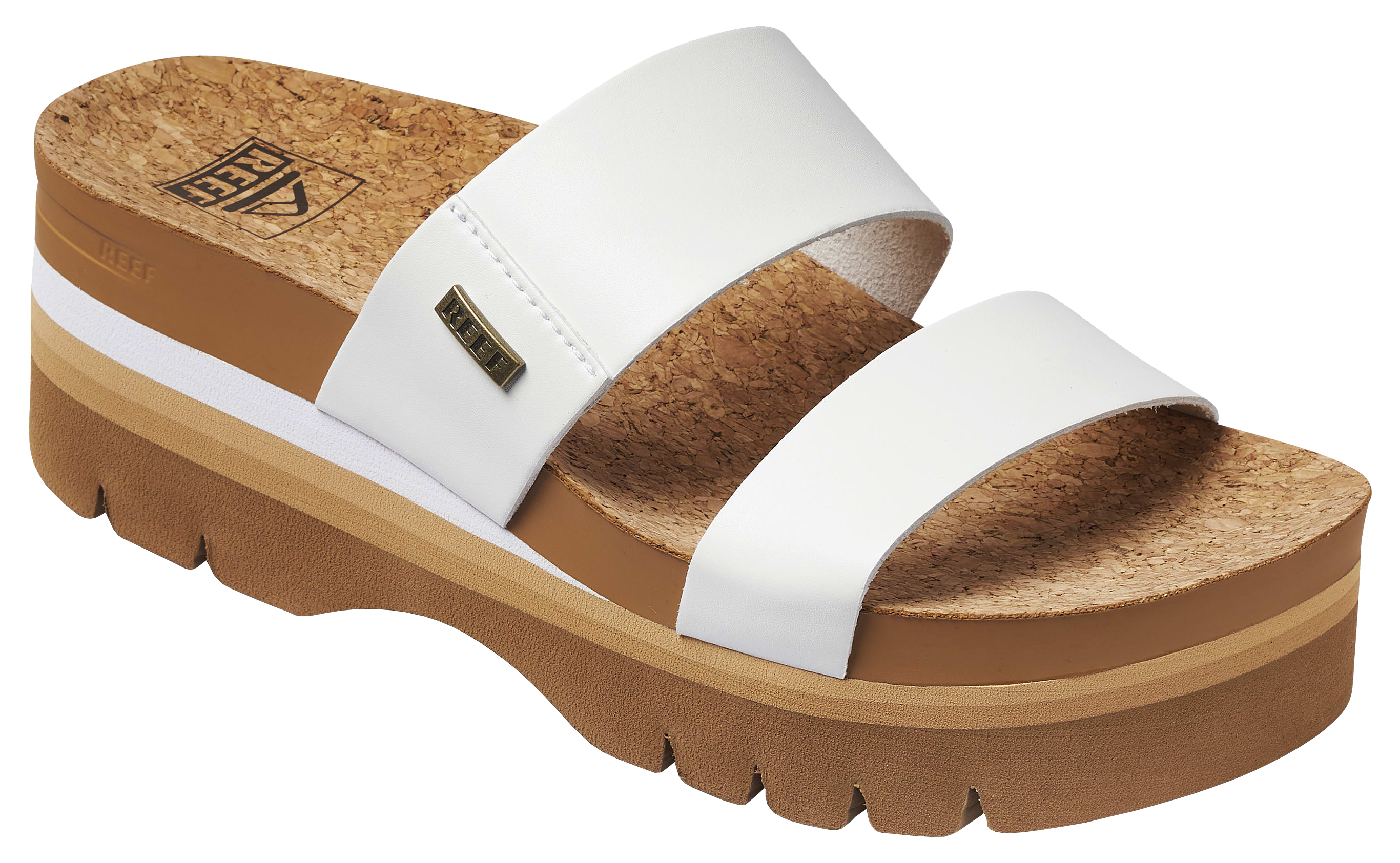Reef Cushion Vista Higher Platform Slide Sandals for Ladies - Cloud