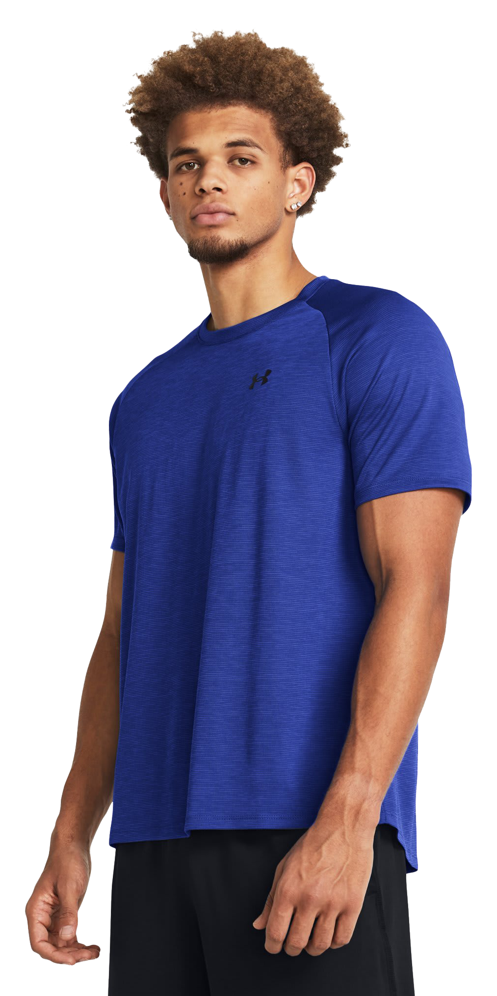 Under Armour Tech Textured Short-Sleeve T-Shirt for Men - Royal/Black - 4XL