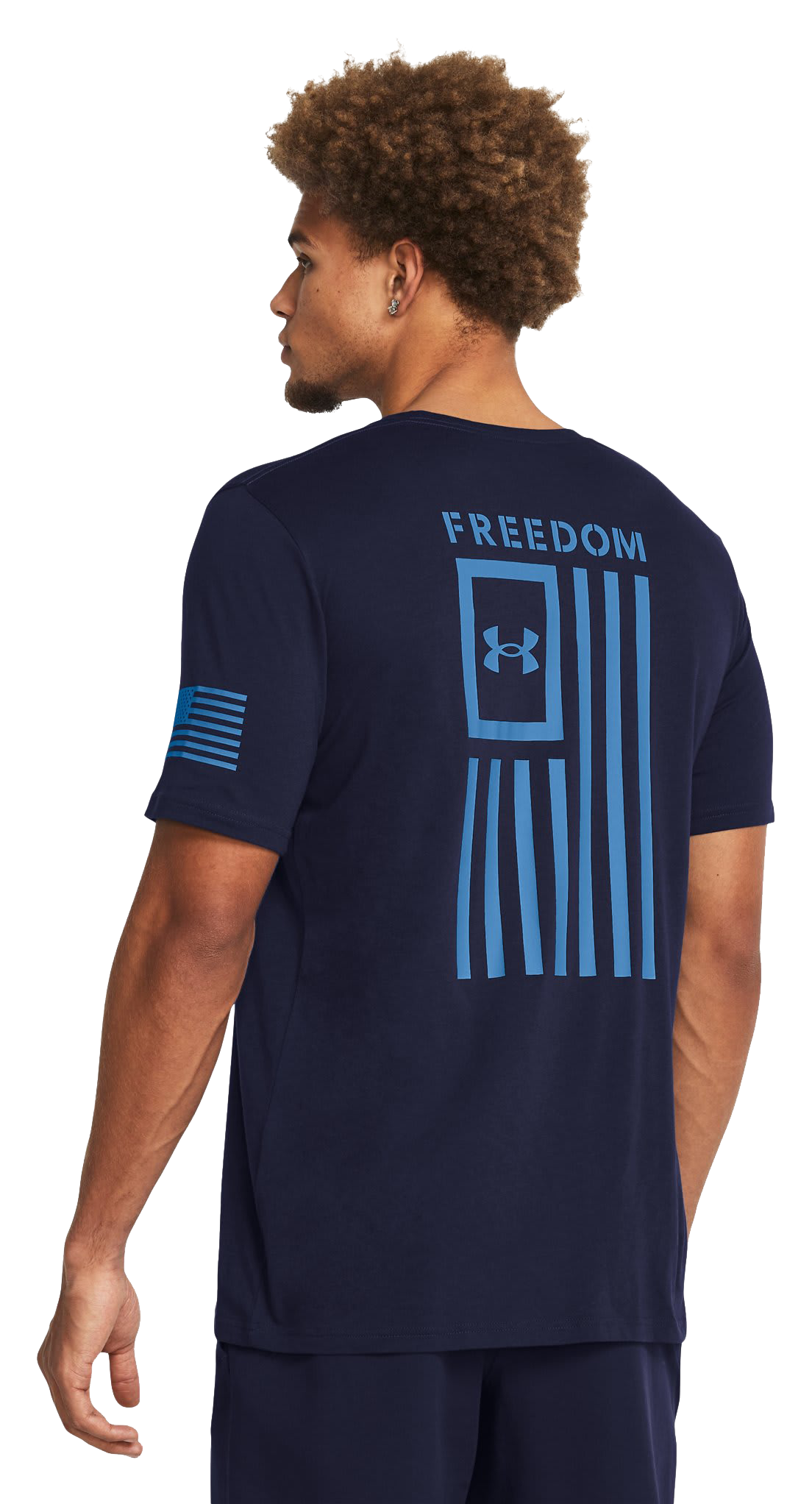 Under Armour Freedom Flag Short-Sleeve T-Shirt for Men - Midnight Navy/Viral Blue - M -  1370810-413-MD