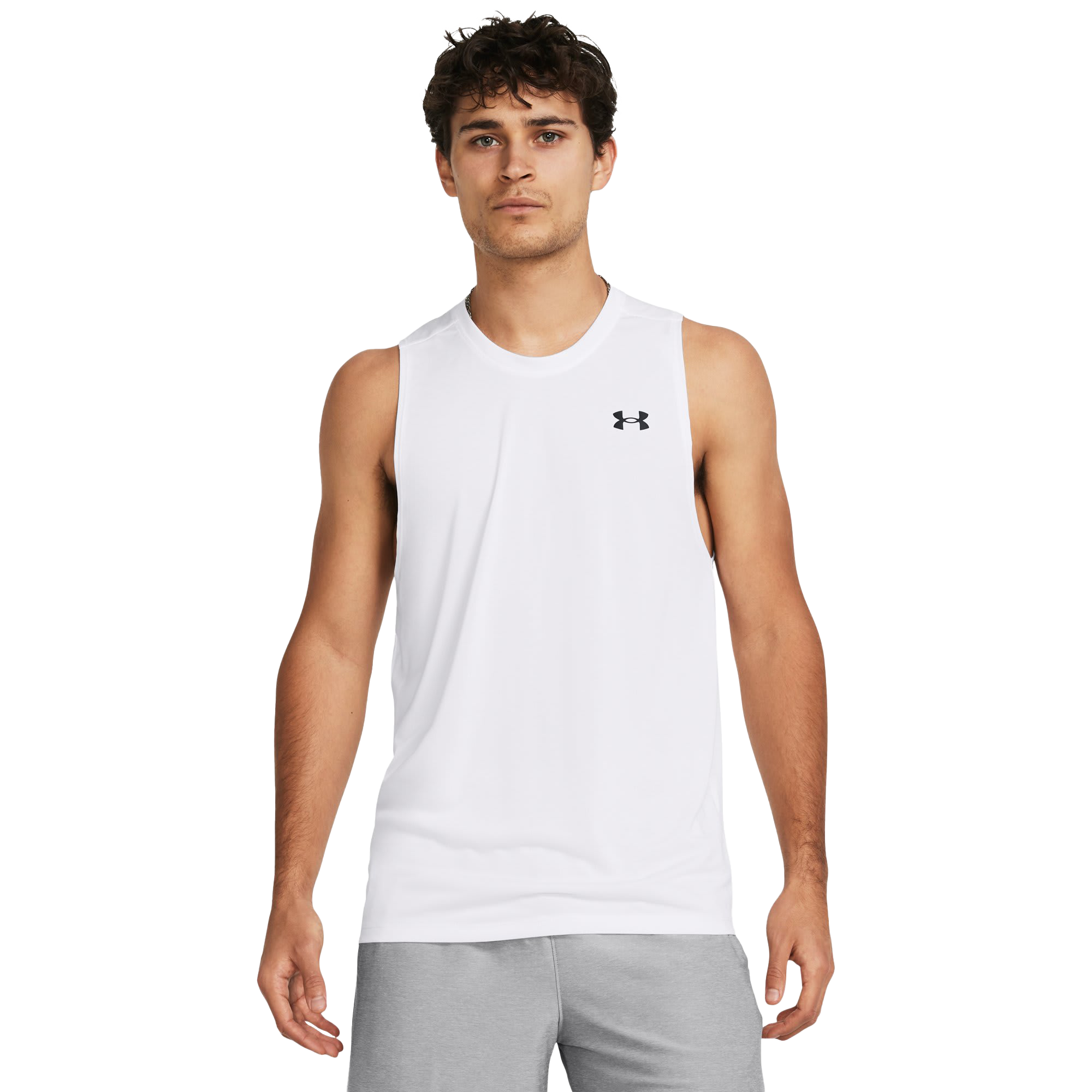 Image of Under Armour Tech Tank Top for Men - White/Black - 4XL