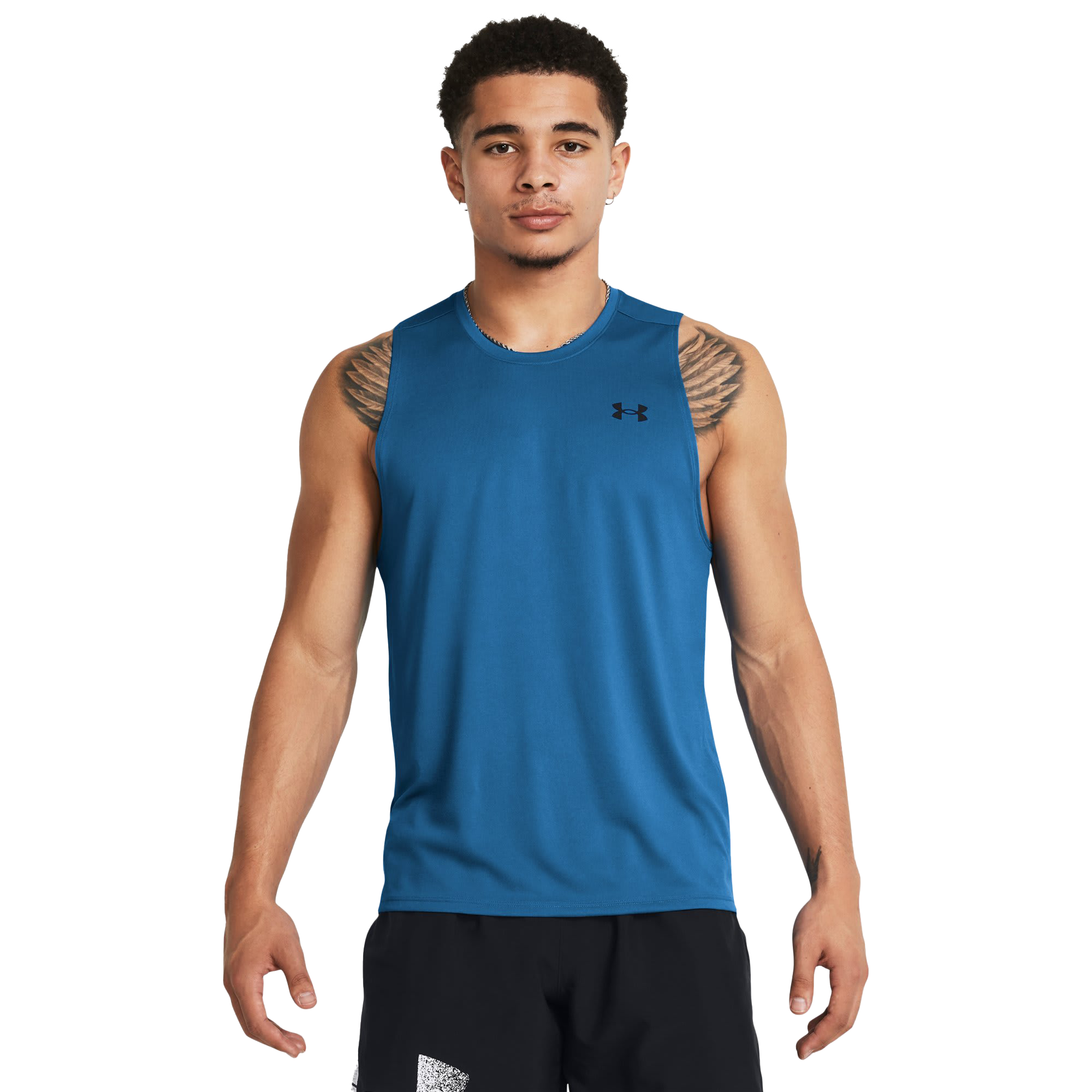 Image of Under Armour Tech Tank Top for Men - Photon Blue/Black - M