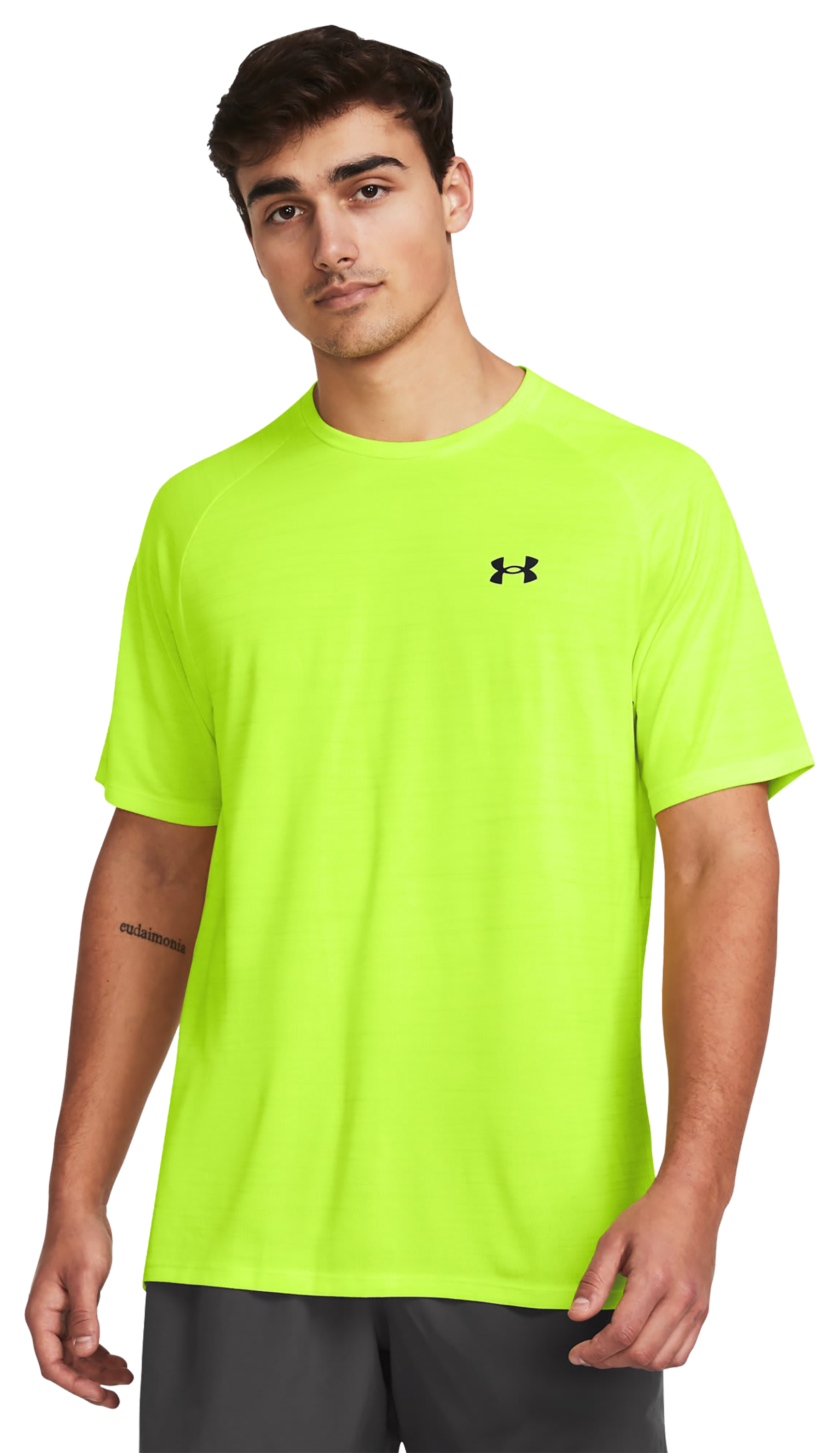 Under Armour Tech 2.0 Tiger Short-Sleeve Shirt for Men - High Vis Yellow/Black - L