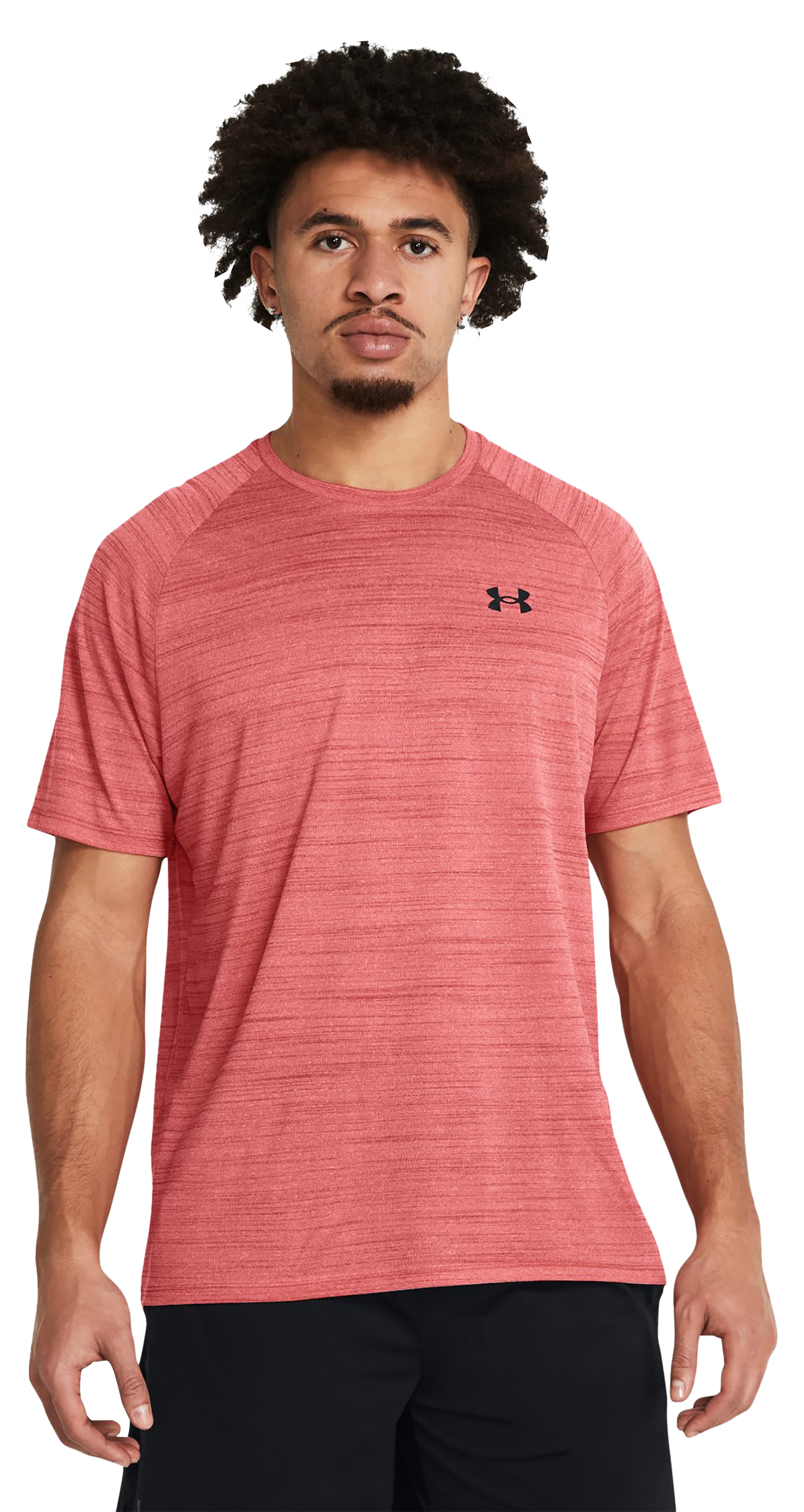 Image of Under Armour Tech 2.0 Tiger Short-Sleeve Shirt for Men - Red Solstice/Black - L