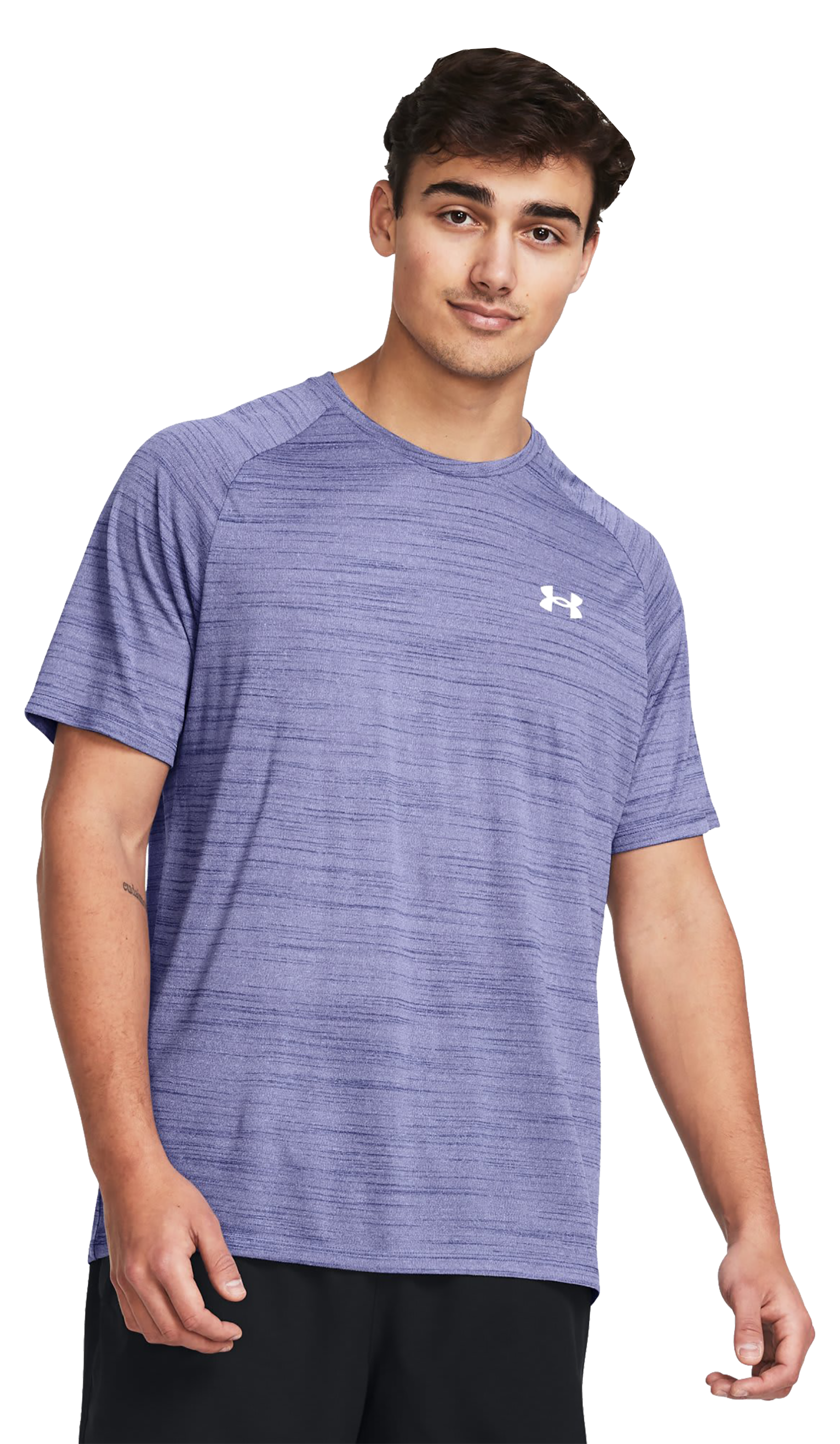 Image of Under Armour Tech 2.0 Tiger Short-Sleeve Shirt for Men - Starlight/White