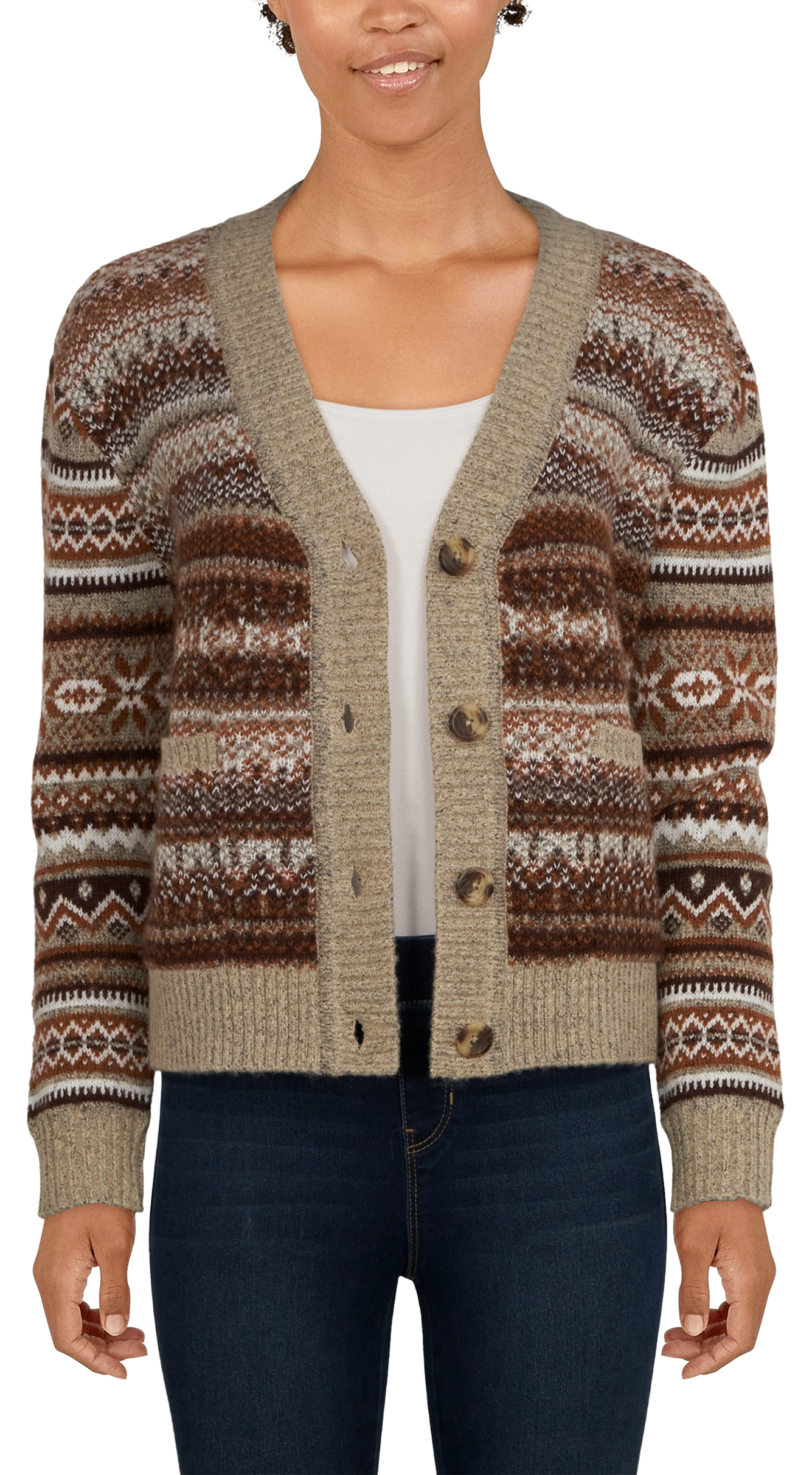 NATURAL REFLECTIONS Fall Fair Isle Cardigan