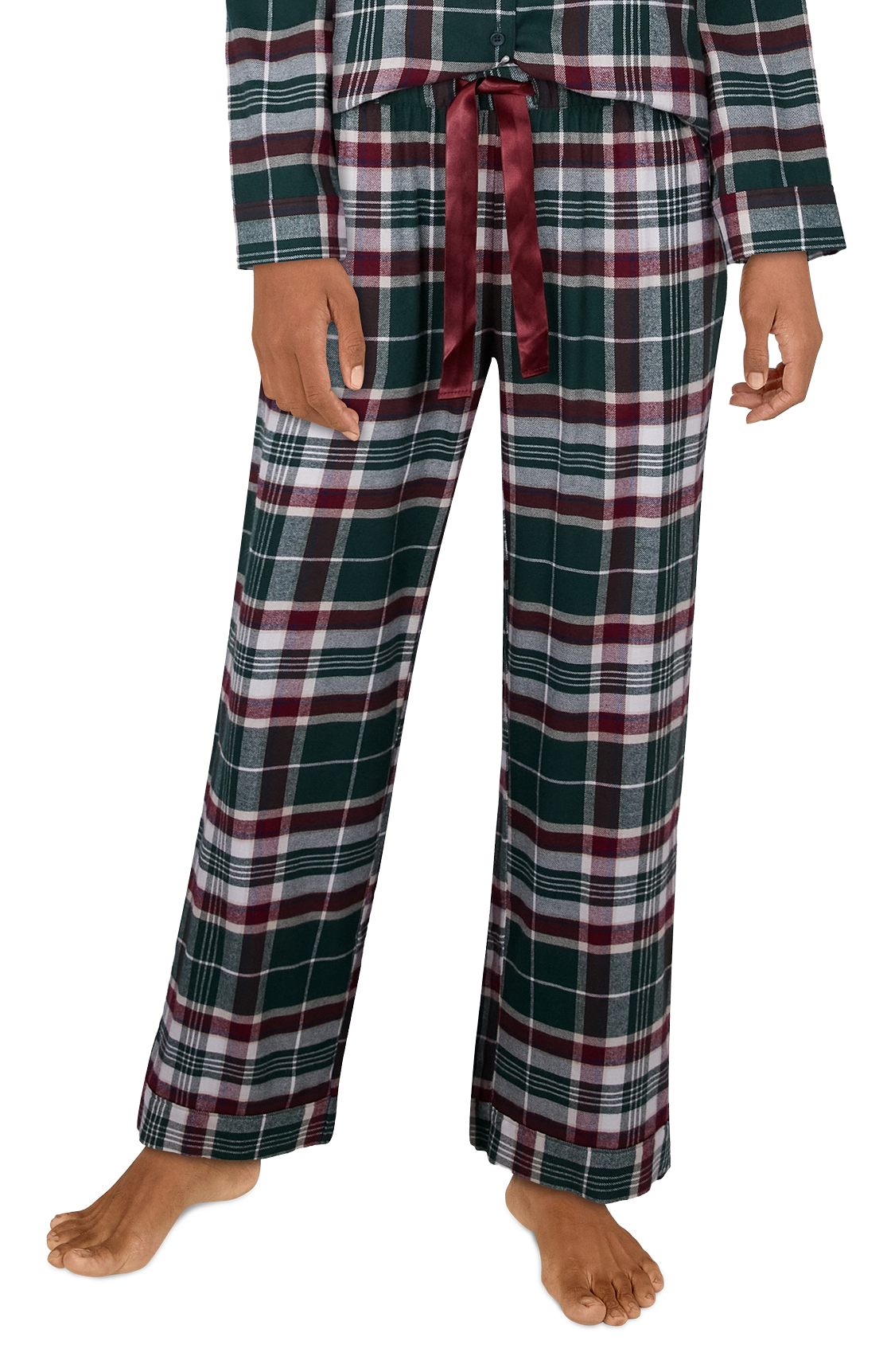 Image of Natural Reflections Plaid Flannel Pajama Pants for Ladies - Sycamore Plaid - S