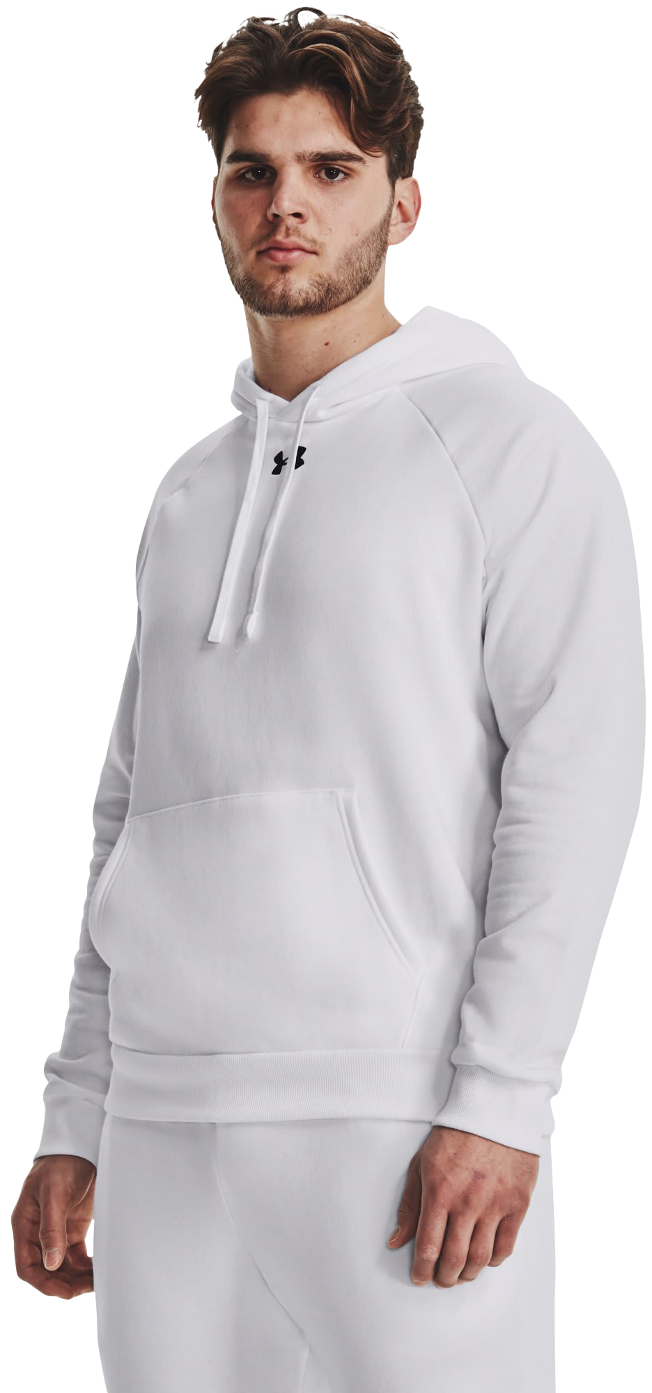 Image of Under Armour UA Rival Fleece Long-Sleeve Hoodie for Men - White/Black - S