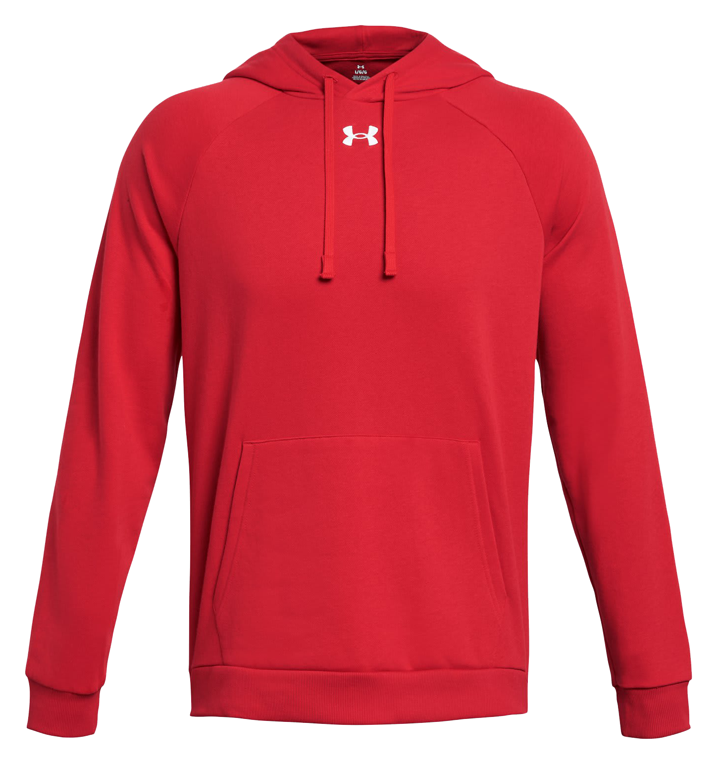 Image of Under Armour UA Rival Fleece Long-Sleeve Hoodie for Men - Red/White - M/Tall