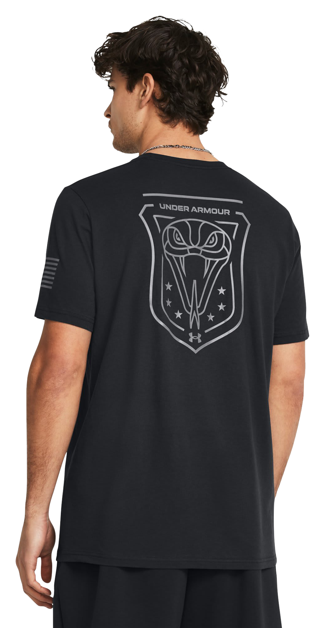 Image of Under Armour Freedom Snake Short-Sleeve T-Shirt for Men - Black/Titan Gray