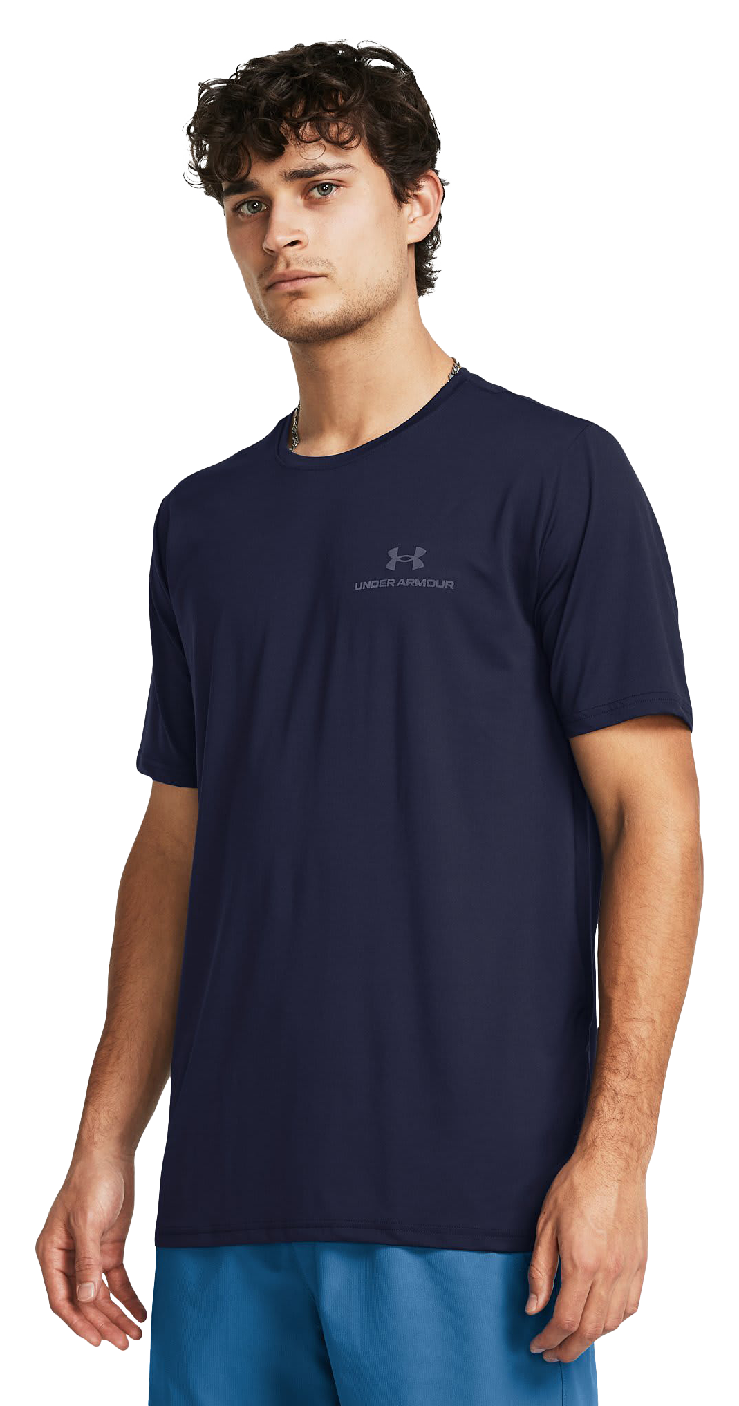 Image of Under Armour RUSH Energy Short-Sleeve T-Shirt for Men - Midnight Navy/Midnight Navy