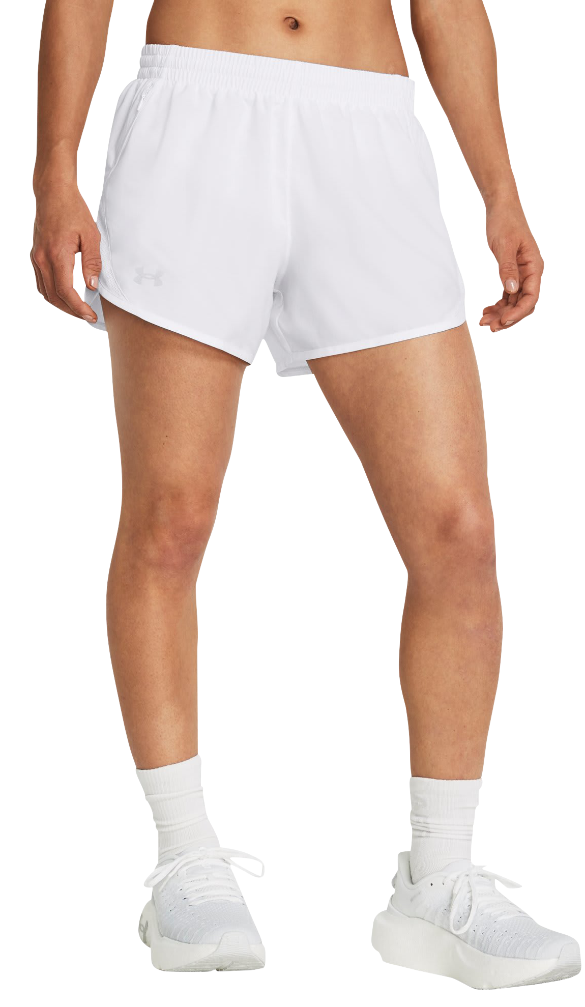 Under Armour Under Armour Fly-By 3" Shorts - White/White/Reflective - $30.00 at Bass Pro Shops