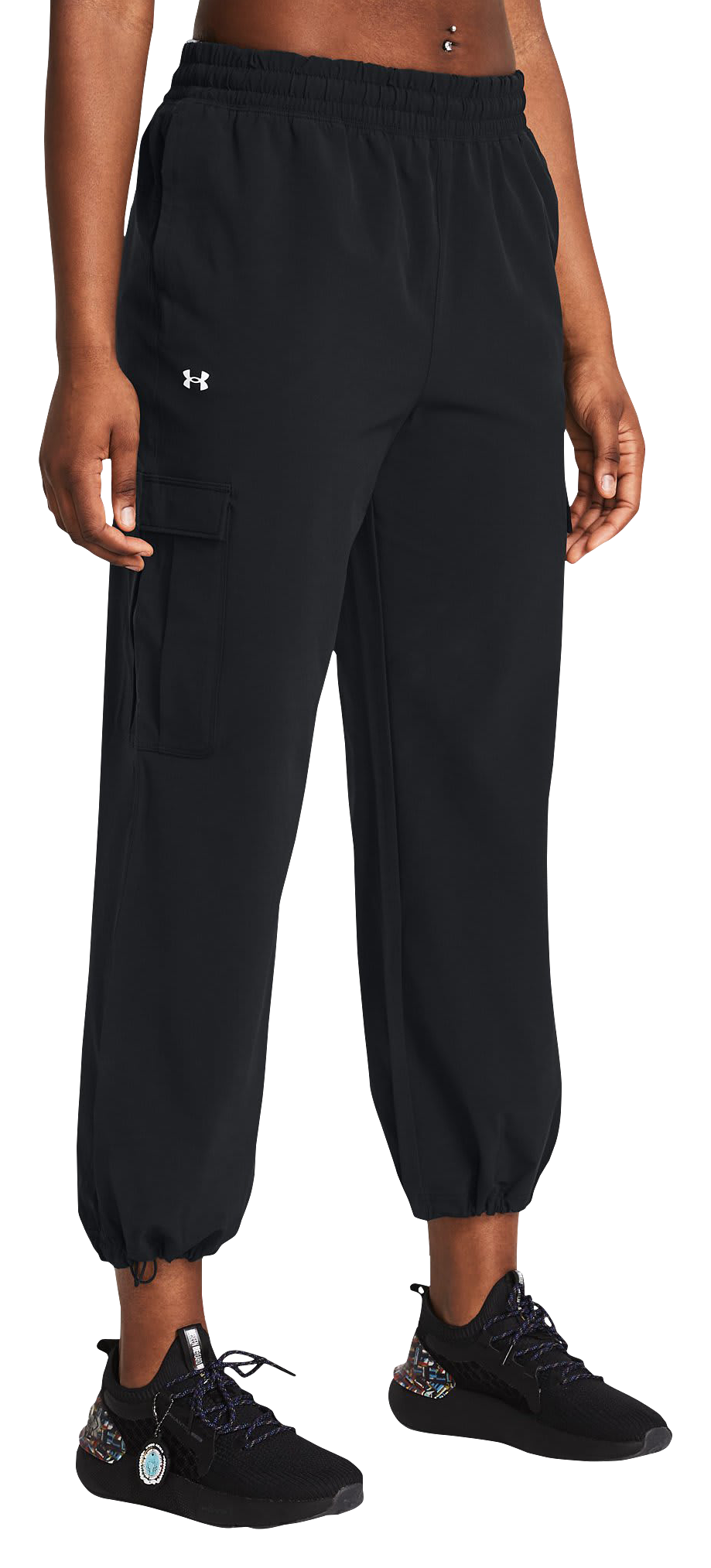 Image of Under Armour ArmourSport Woven Cargo Pants for Ladies - Black/White - L - Regular