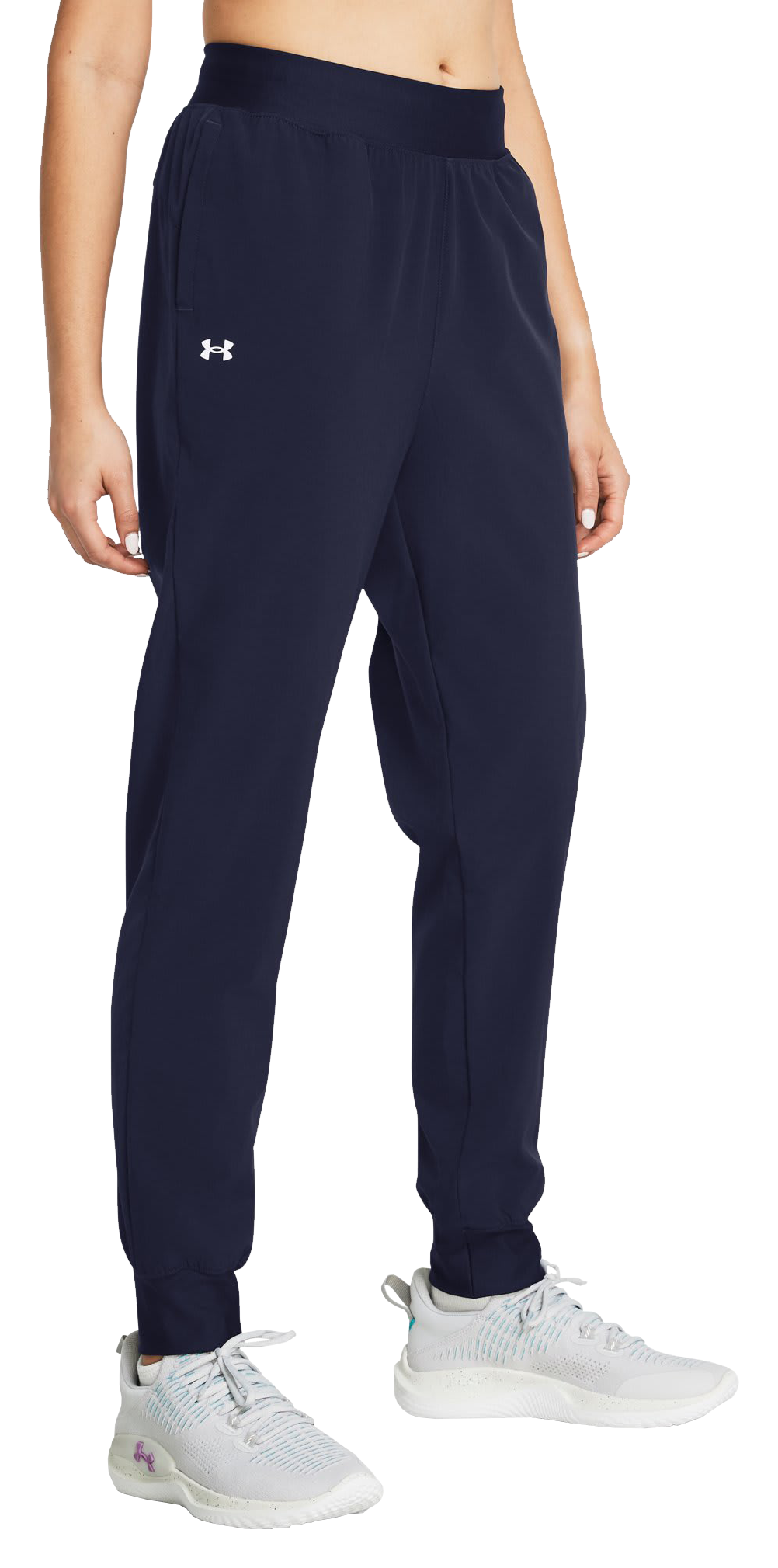 Image of Under Armour ArmourSport High-Rise Woven Pants - Midnight Navy/White