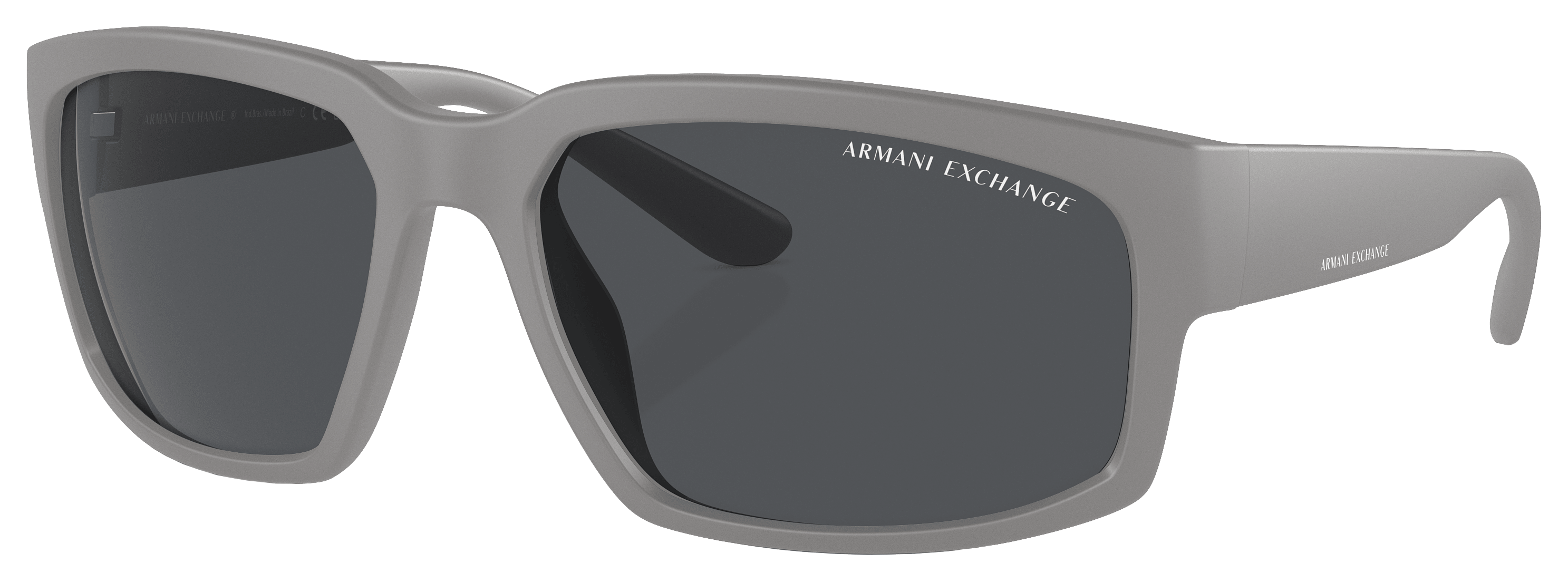 Image of Armani Exchange AX4142SU Sunglasses - Matte Gray/Dark Gray - X-Large