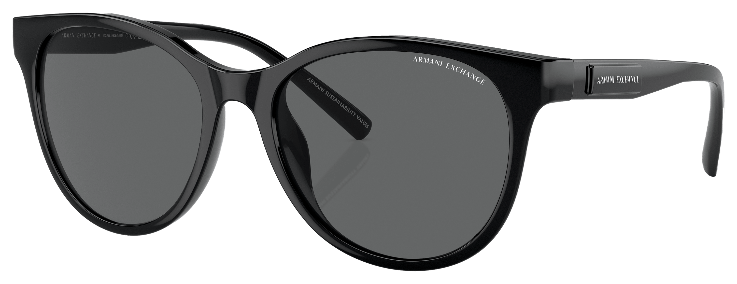 Image of Armani Exchange AX4144SU Sunglasses for Ladies - Shiny Black/Dark Gray - X-Large