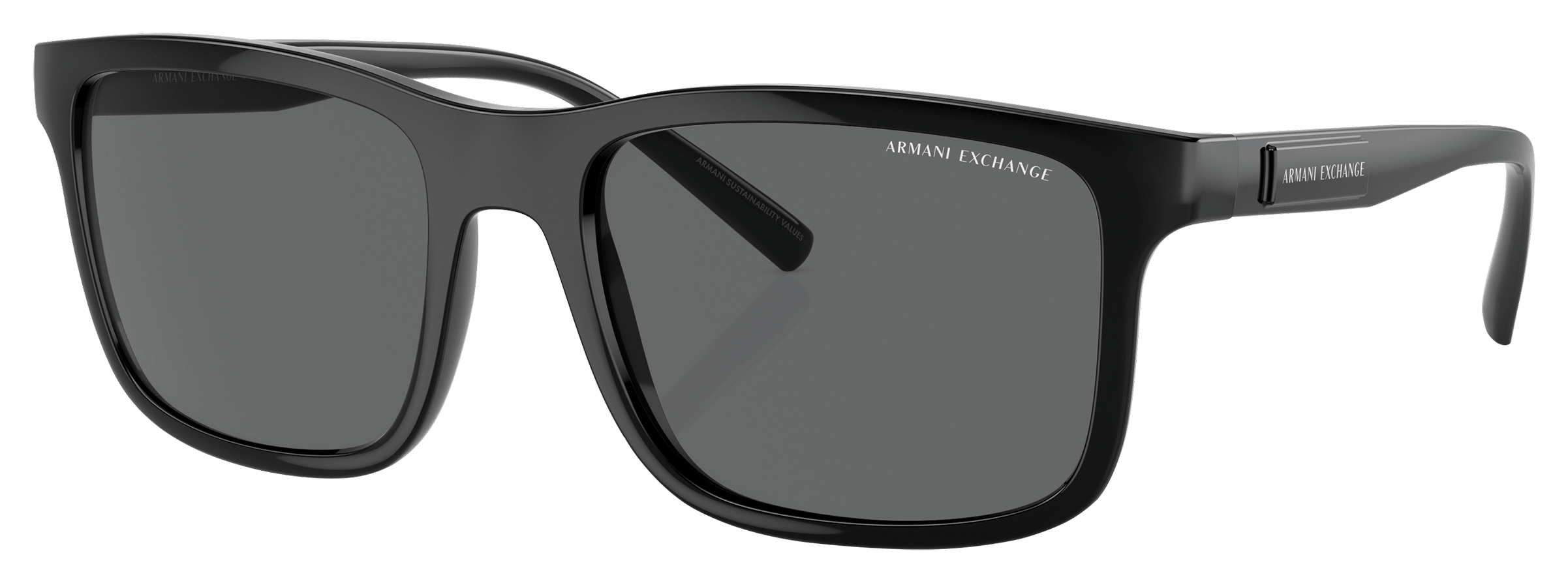 Image of Armani Exchange AX4145S Sunglasses - Dark Gray/Shiny Black - XX-Large