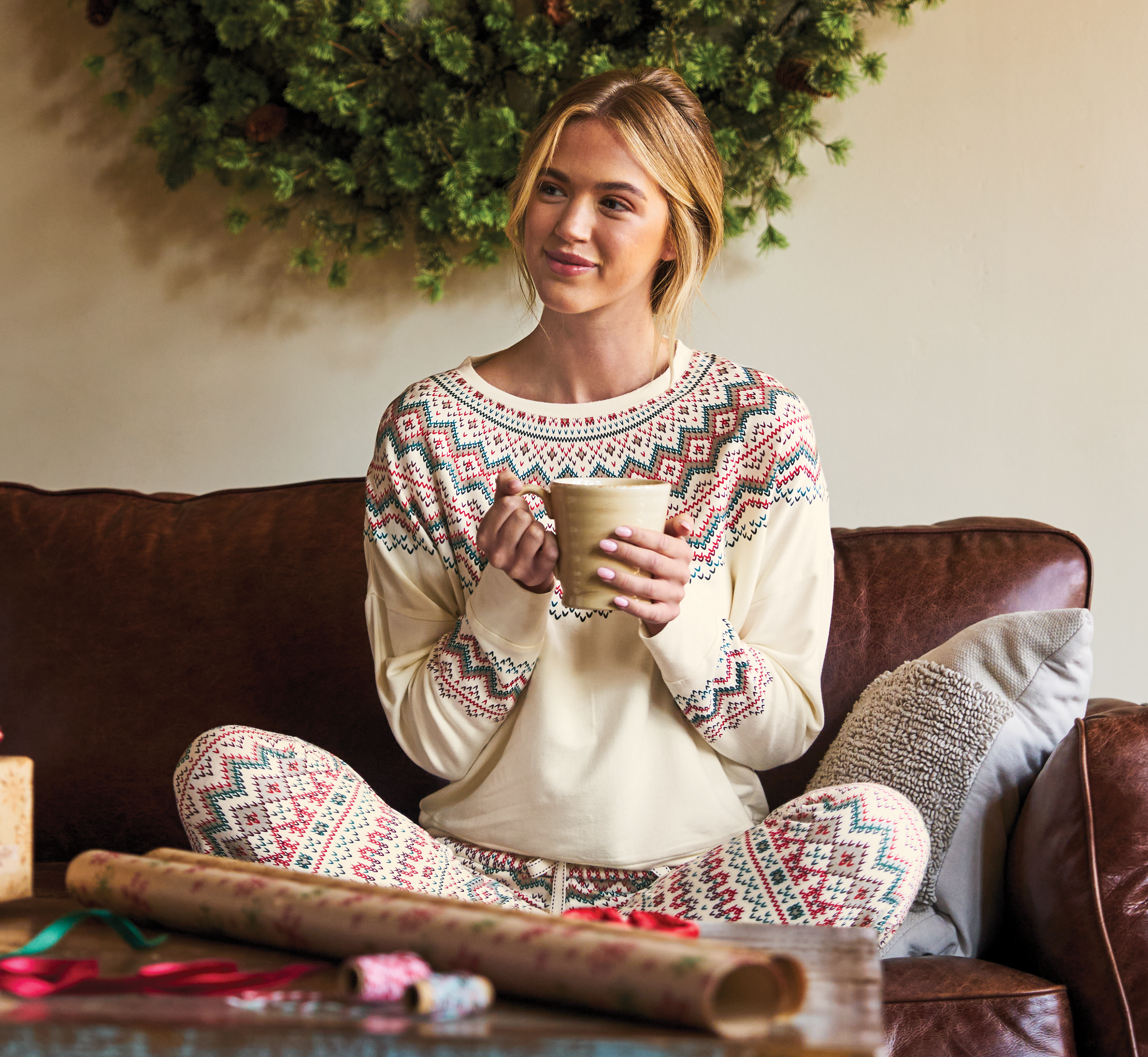 Natural Reflections Fair Isle Joggers for Ladies                                                                                