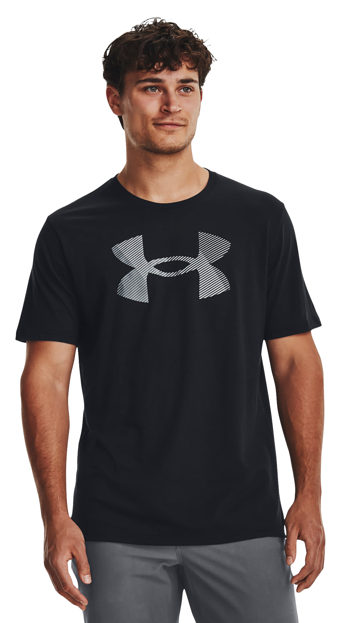 Image of Under Armour Big Logo Fill Short-Sleeve T-Shirt for Men - Black/Pitch Gray/Halo Gray - S