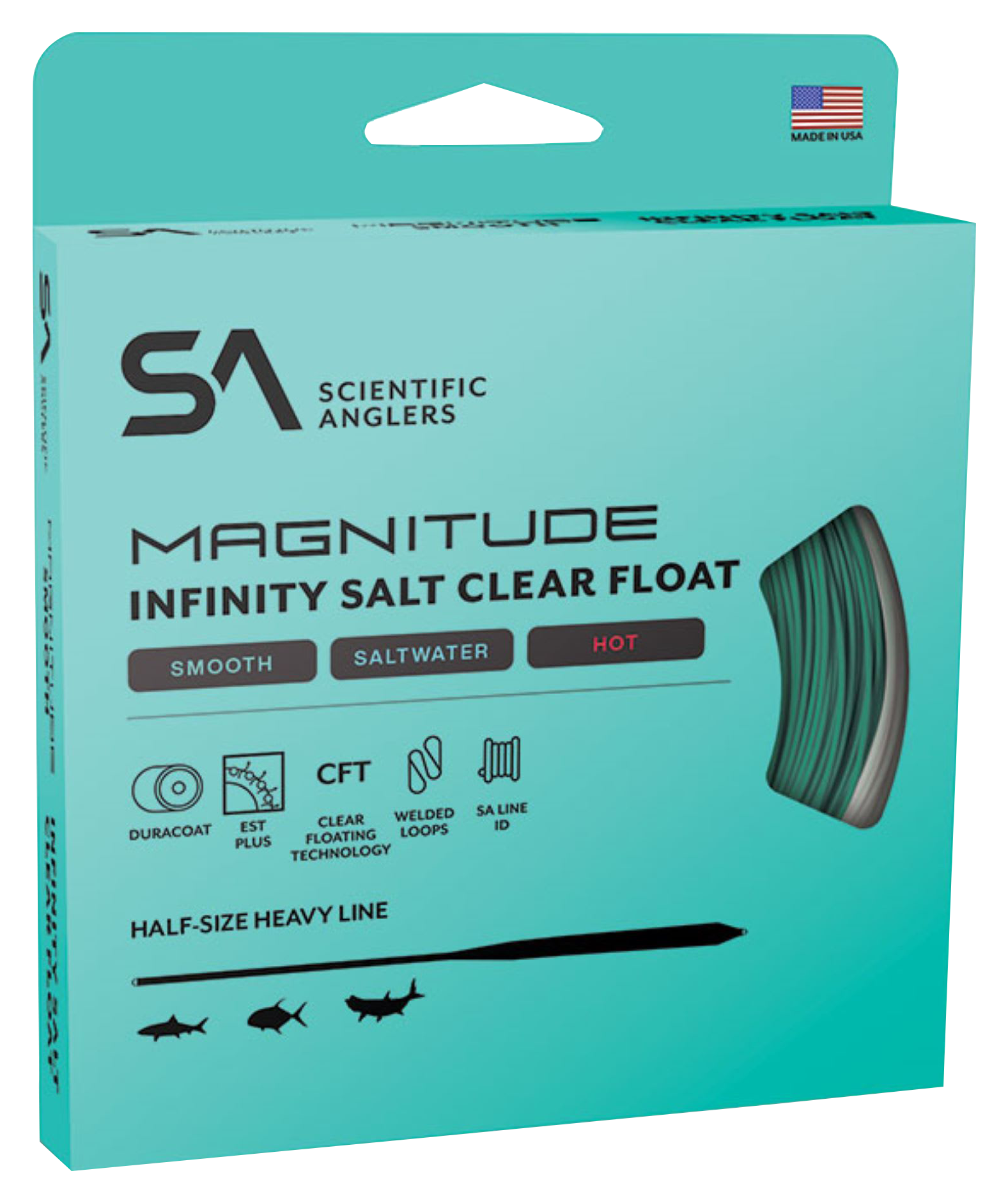 Image of Scientific Anglers Magnitude Smooth Infinity Salt Fly Line - Aqua/Clear - 12