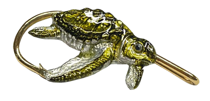 Image of Hookits Sea Turtle Fishing Hook Hat Pin Clip