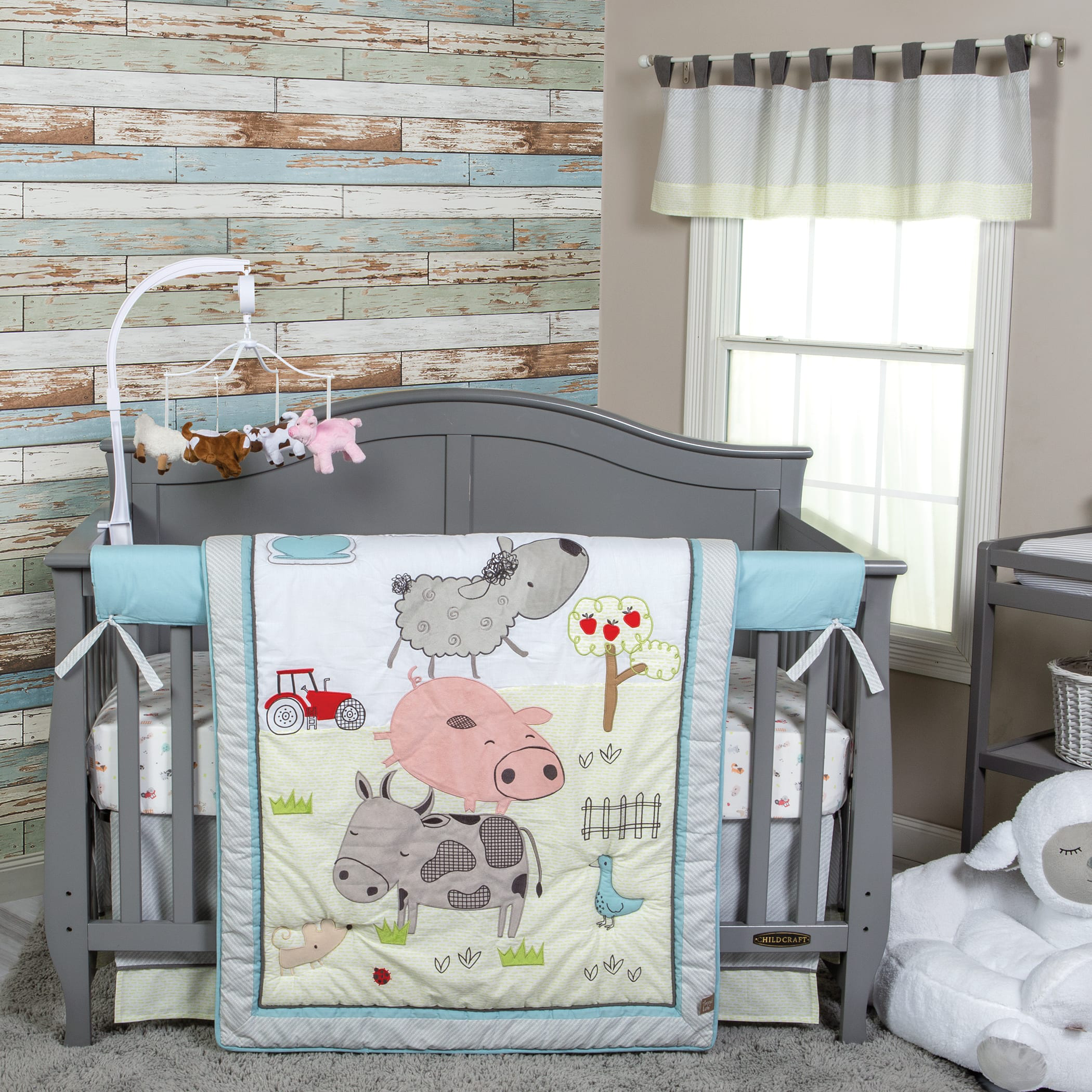 Image of Trend Lab Farm Stack Crib Bedding Set 4-Piece