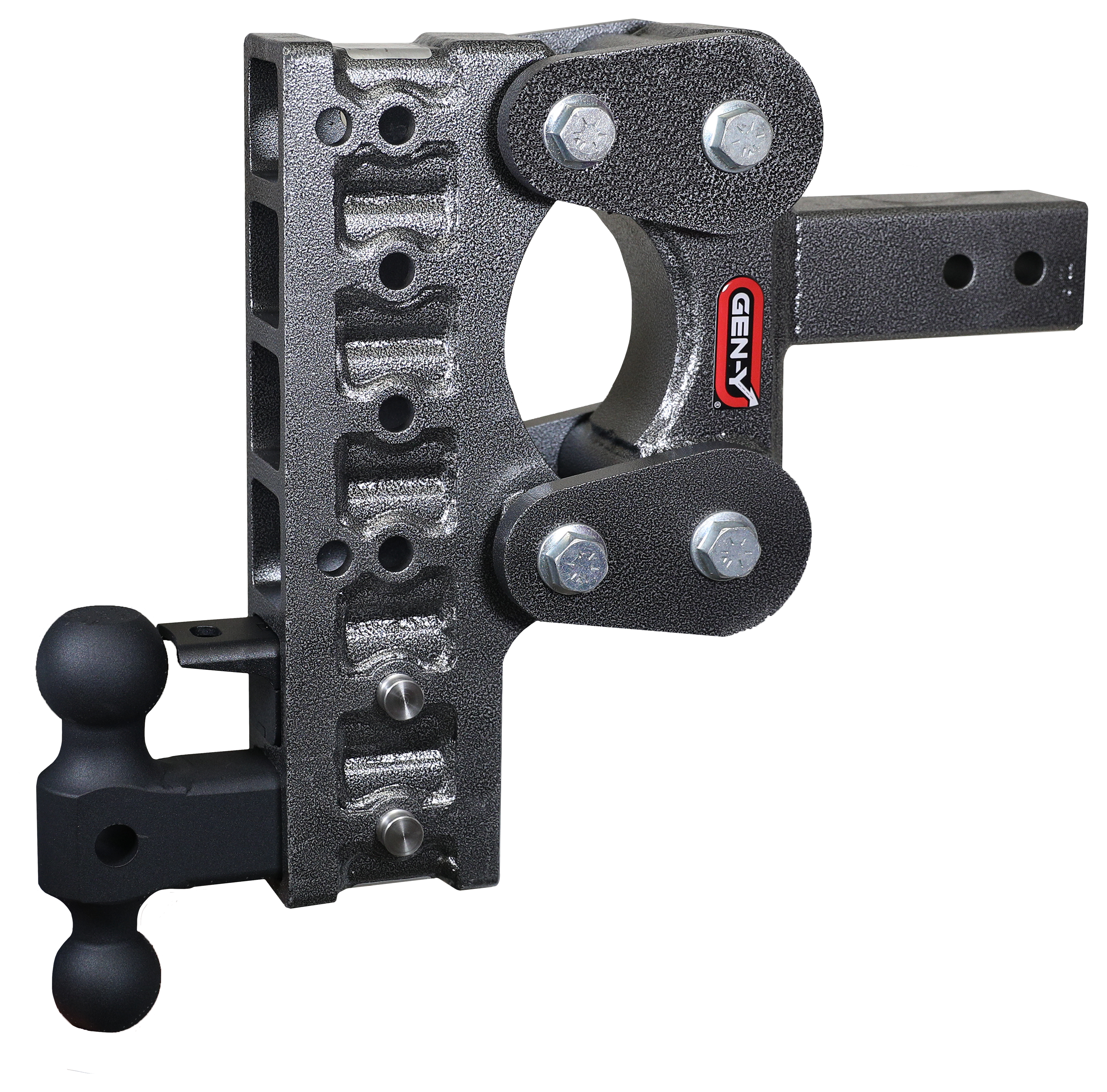 Image of "GEN-Y HITCH The BOSS TORSION-FLEX 2.5"" Shank 10K Drop Hitch with Dual Ball and Pintle Lock - 10"" Drop"