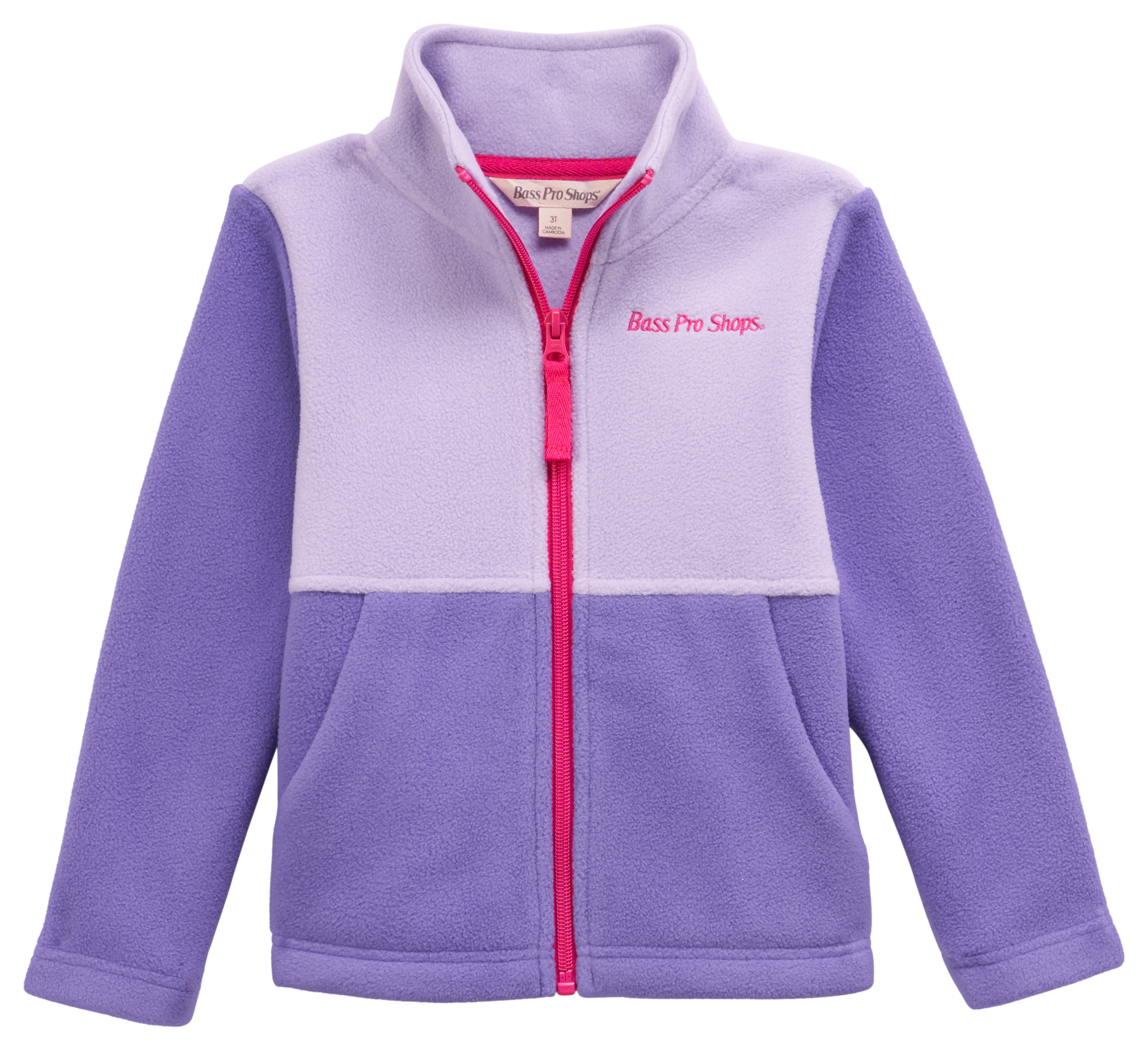 Image of Bass Pro Shops Logo Full-Zip Fleece Jacket for Toddlers - Lilac/Purple - 2T