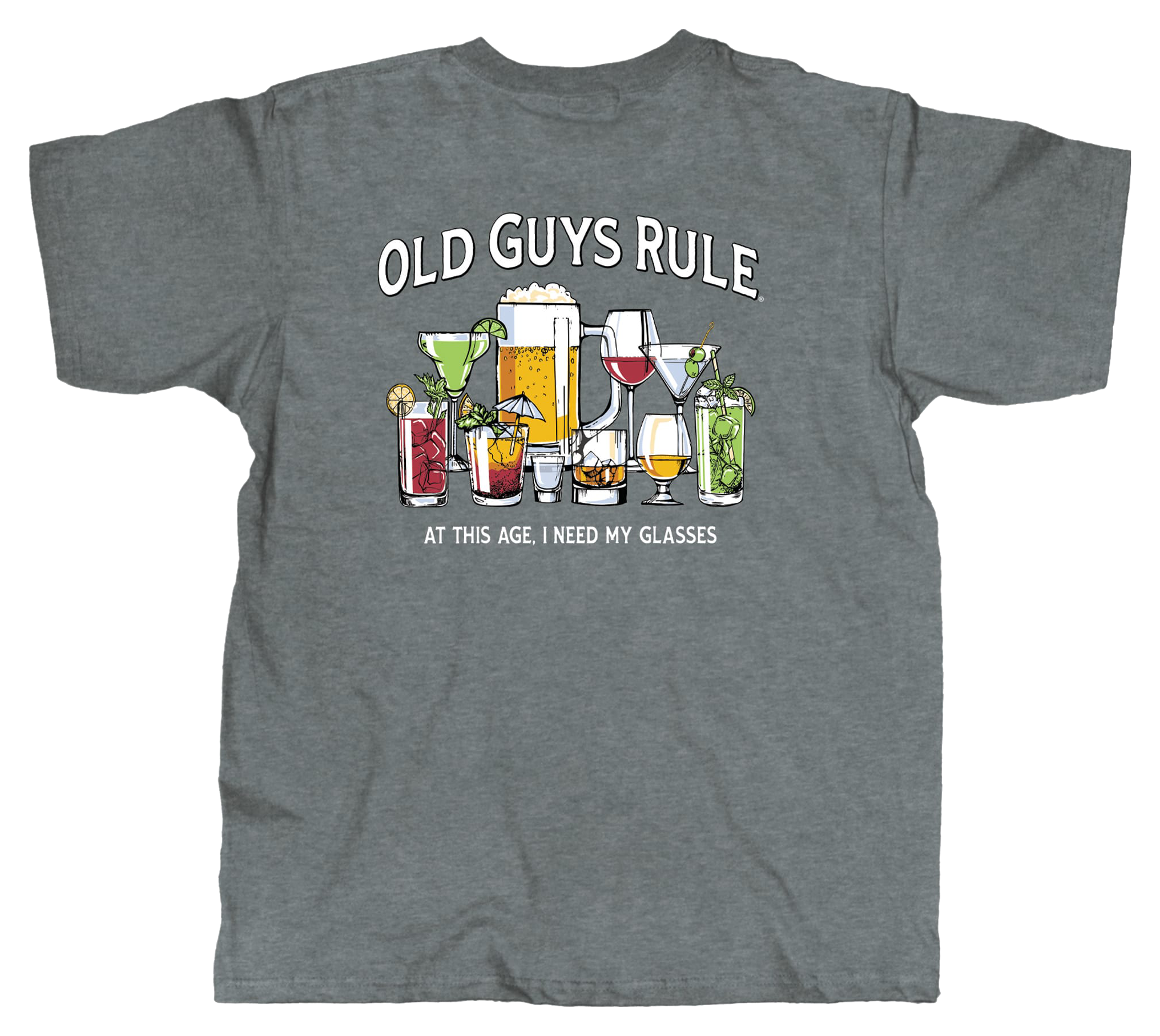 Image of Old Guys Rule Glasses Short-Sleeve T-Shirt for Men - Graphite Heather