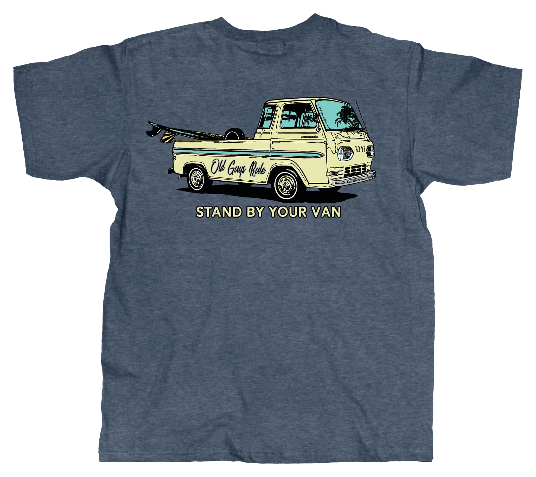 Image of Old Guys Rule Stand By Your Van Short-Sleeve T-Shirt for Men - Heather Navy