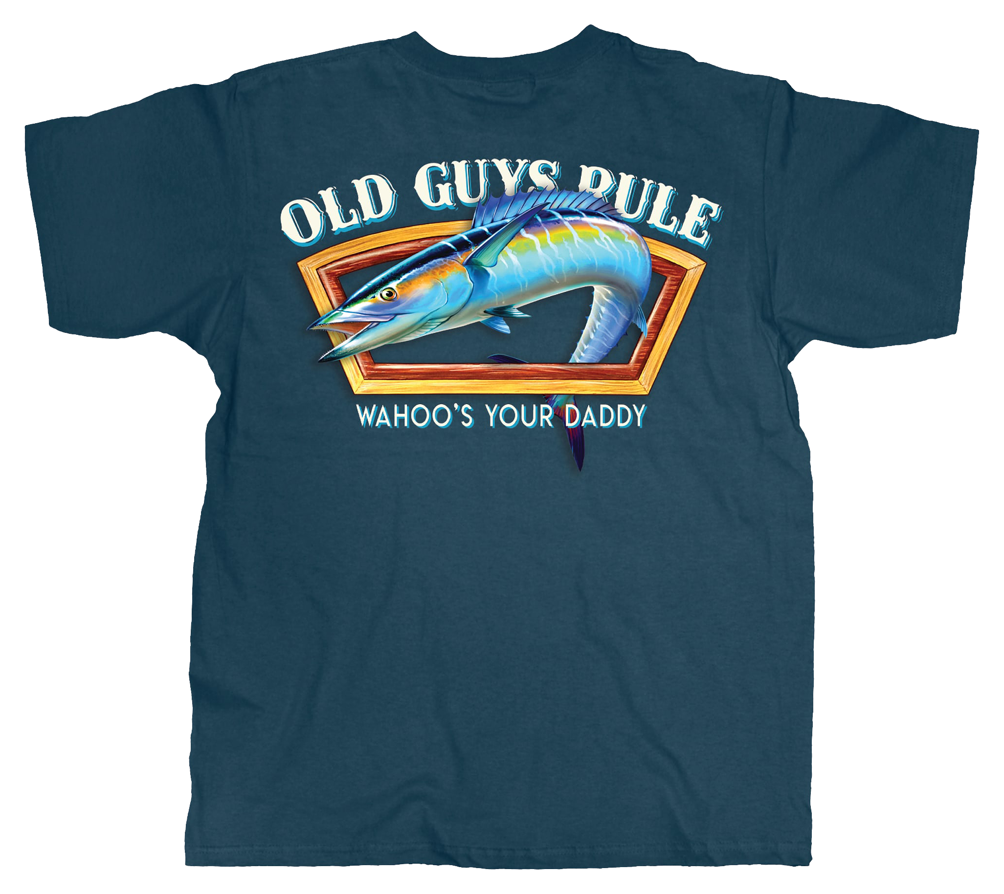 Image of Old Guys Rule Wahoo's Your Daddy Short-Sleeve T-Shirt for Men - Navy