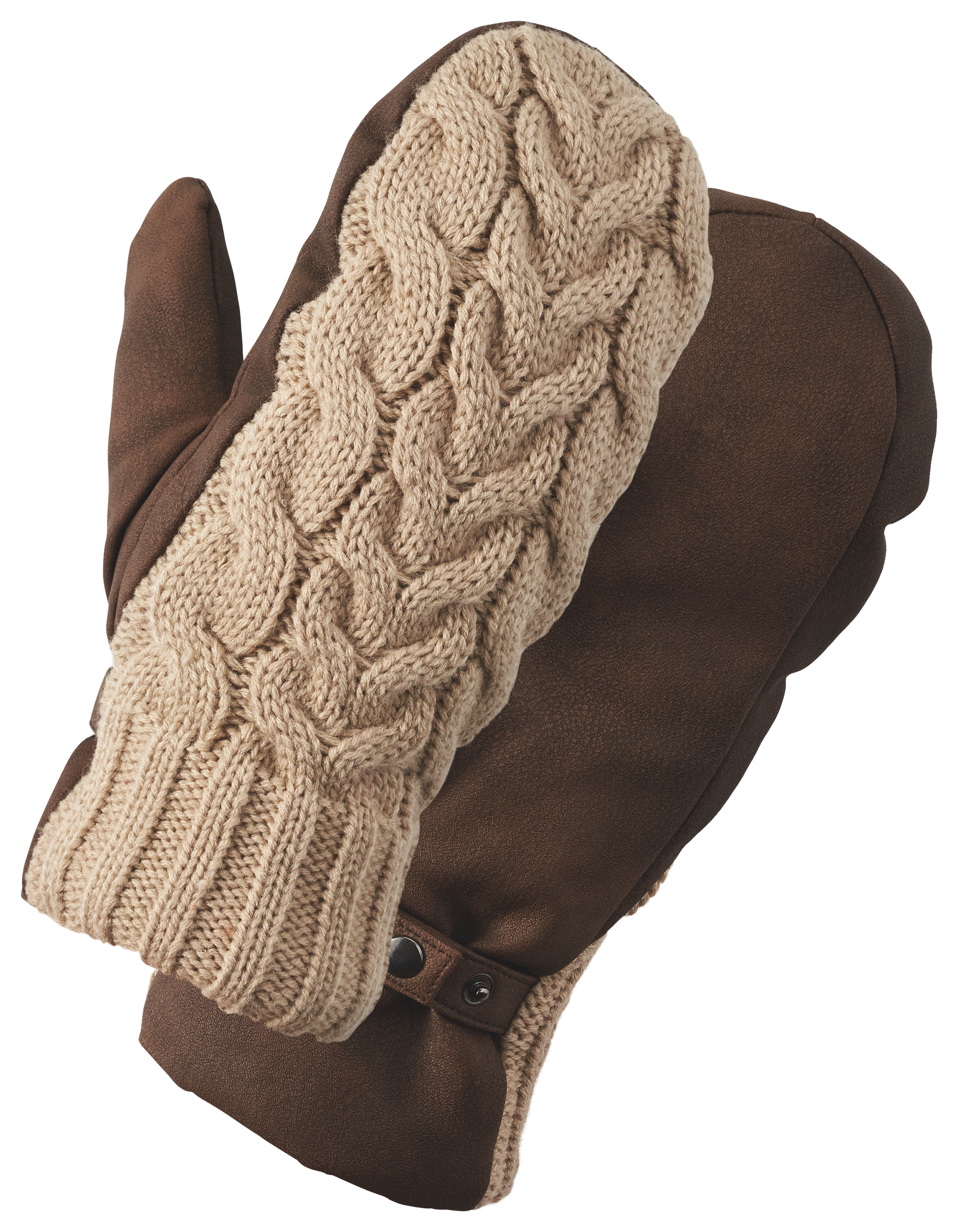 Image of Natural Reflections Cable Knit Mittens for Ladies