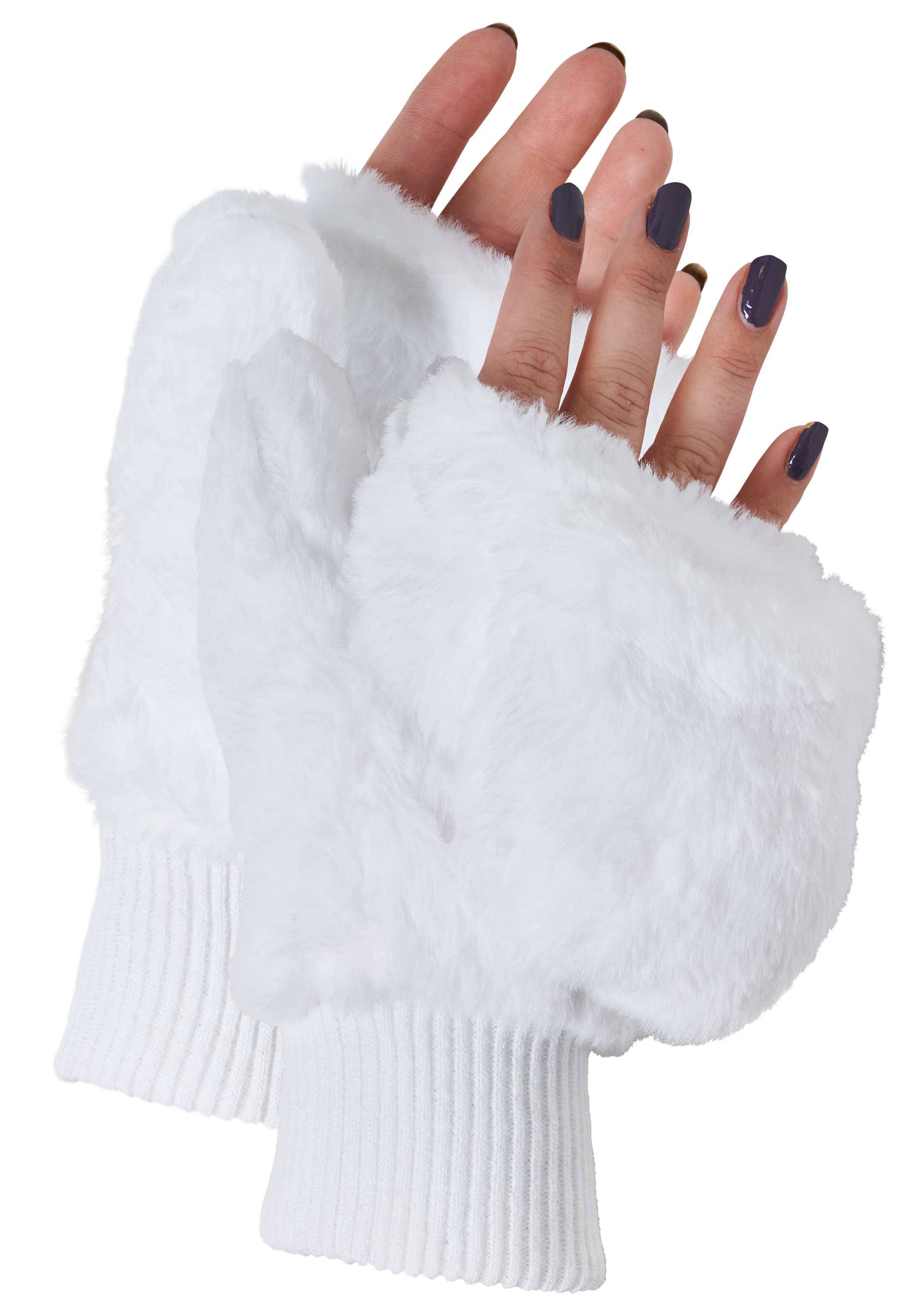 Image of Natural Reflections Faux-Fur Mittens for Ladies - Cream