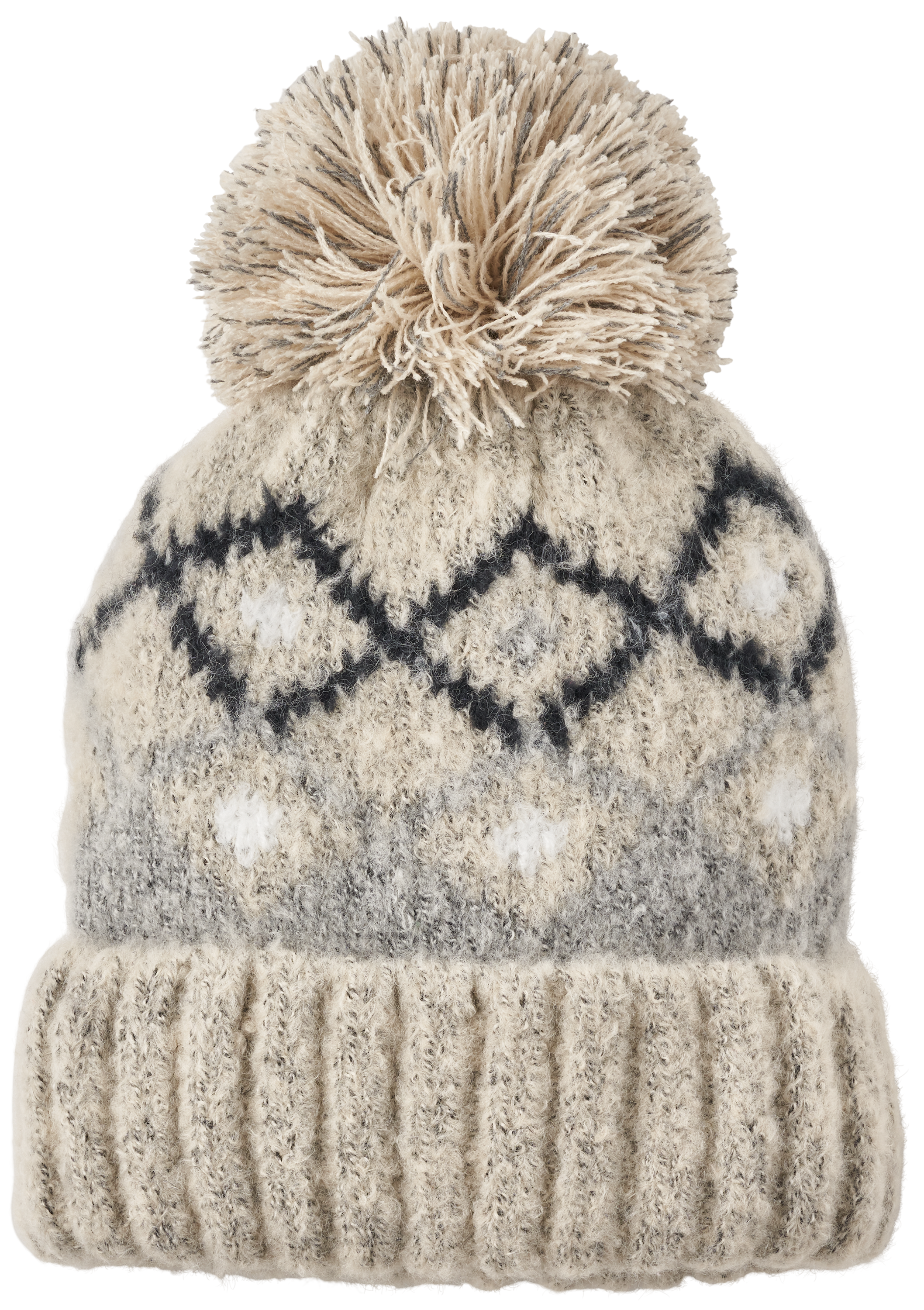 Image of Natural Reflections Snowflake Pom Beanie for Ladies