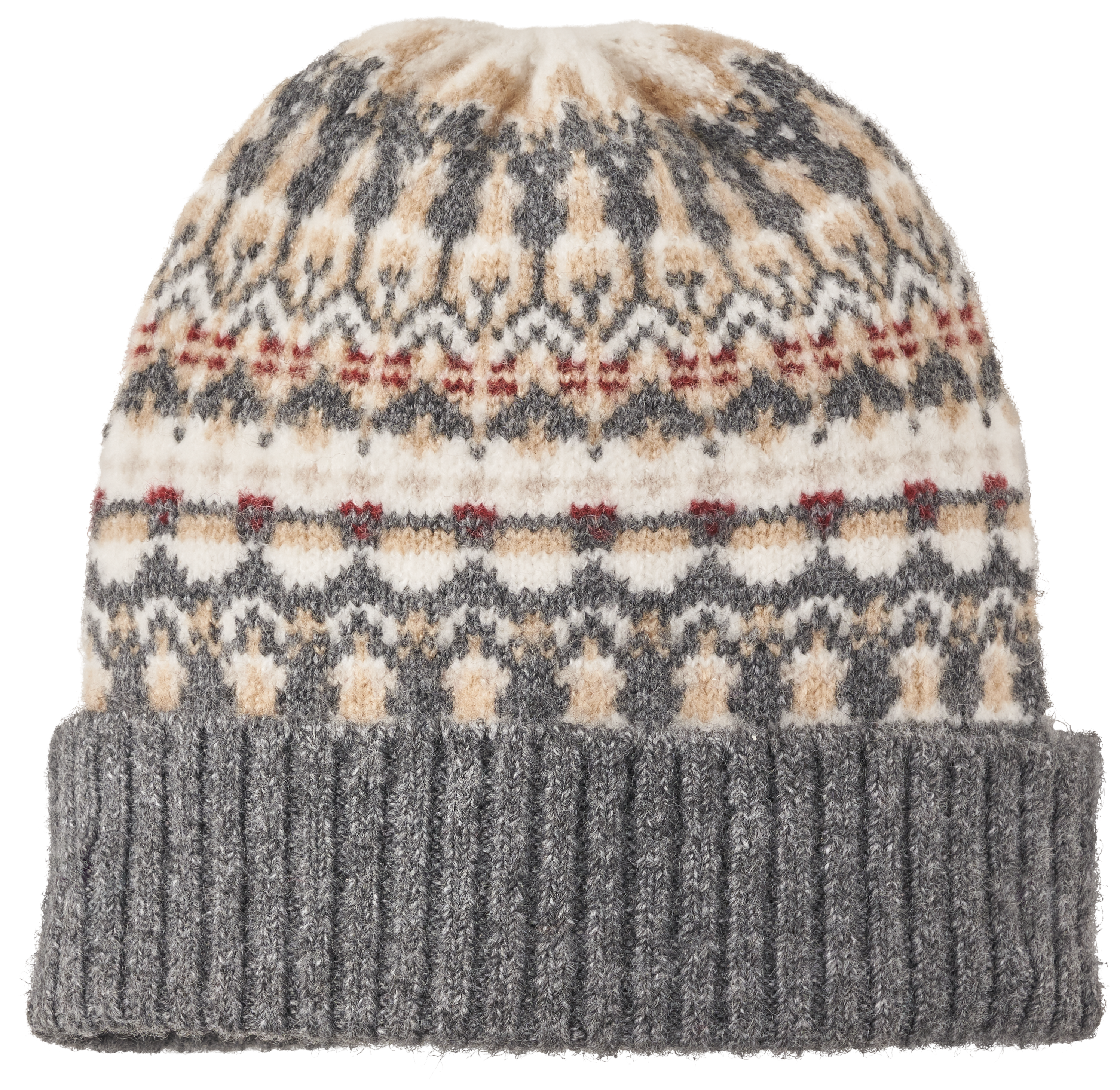 Image of Natural Reflections Snowflake Fair Isle Cuff Beanie