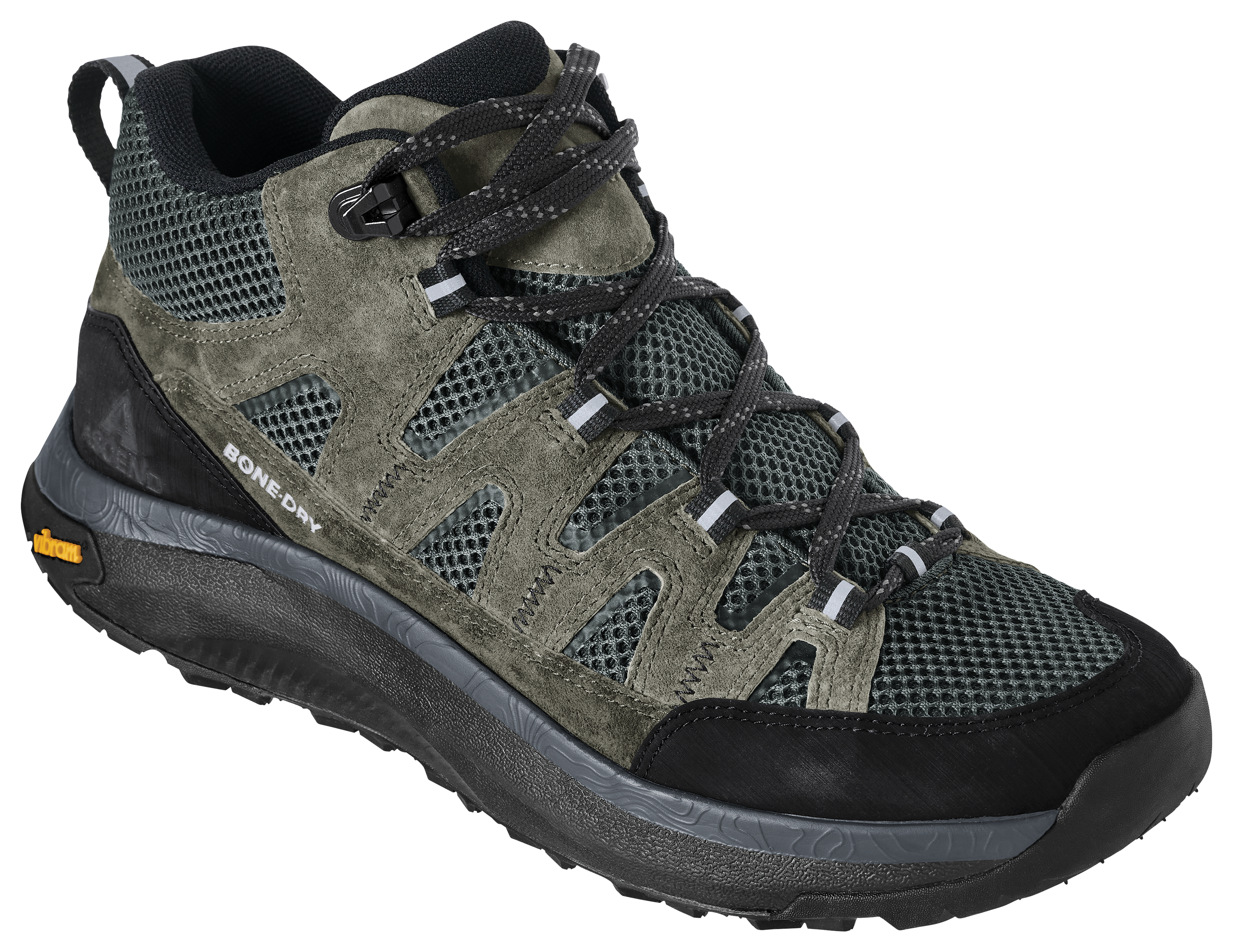 Ascend Mojave Classic Mid Waterproof Hiking Boots for Men - Black/Charcoal/Olive - 8M