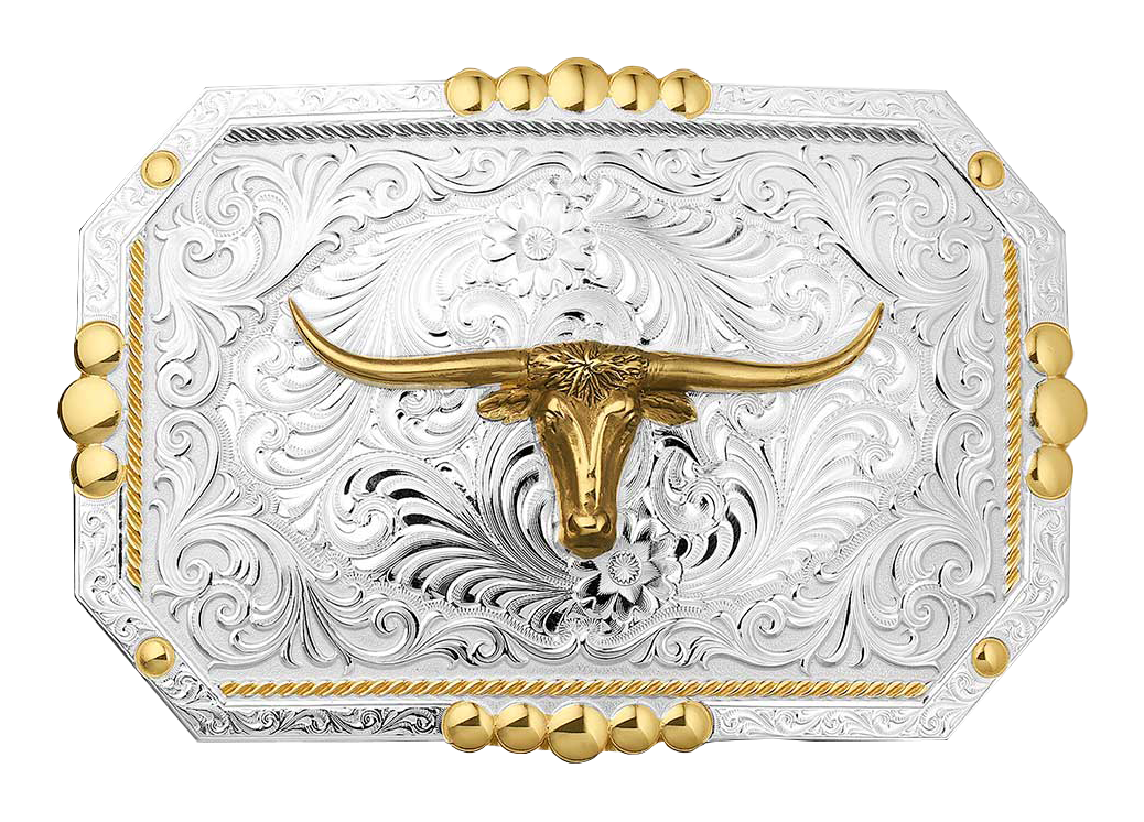 Image of Montana Silversmiths Principle Longhorn Showpiece Belt Buckle
