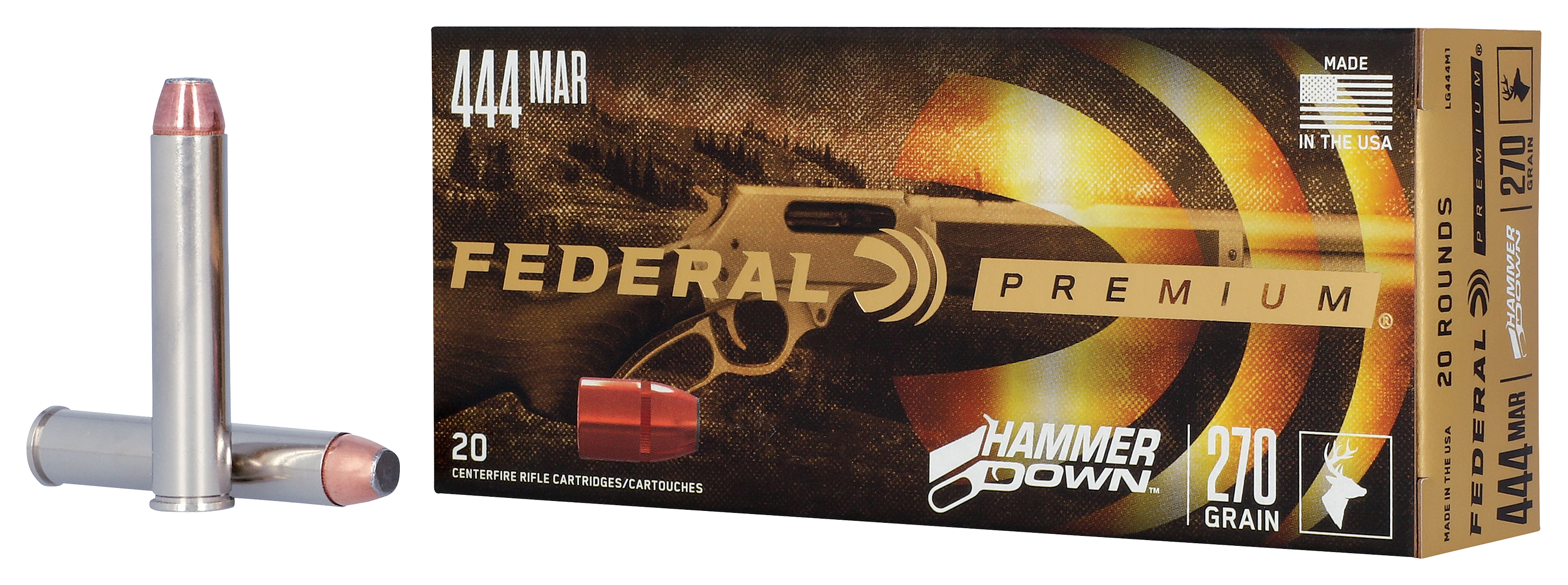 Image of Federal HammerDown .444 Marlin 270 Grain Centerfire Rifle Ammo