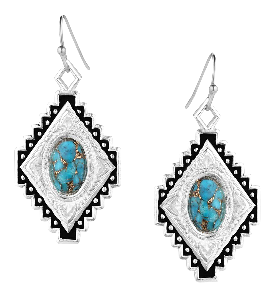 Image of Montana Silversmiths Diamond of the West Turquoise Earrings