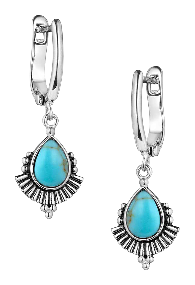 Image of Montana Silversmiths Simple Flourish Turquoise Earrings