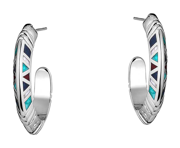 Image of Montana Silversmiths Hidden Mosaic Hoop Earrings