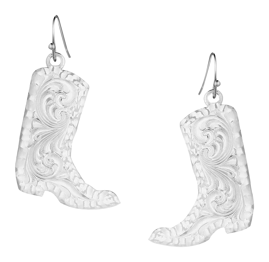 Image of Montana Silversmiths Chiseled Boots Earrings