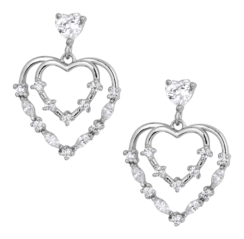 Image of Montana Silversmiths Heart Grows Crystal Earrings