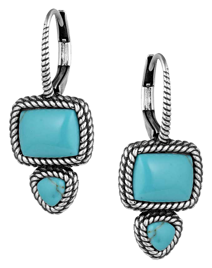 Image of Montana Silversmiths Split Decision Turquoise Earrings