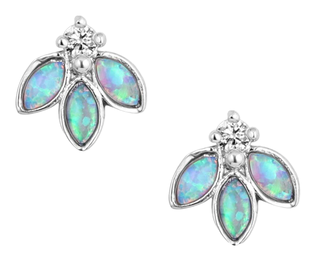 Image of Montana Silversmiths Untamed Floral Opal Crystal Earrings