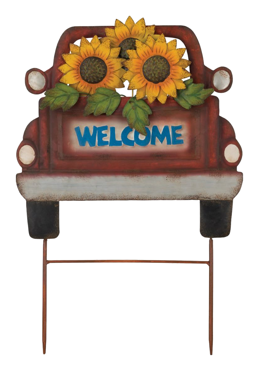 Image of Regal Art & Gift Rustic Truck with Sunflowers Garden Stake