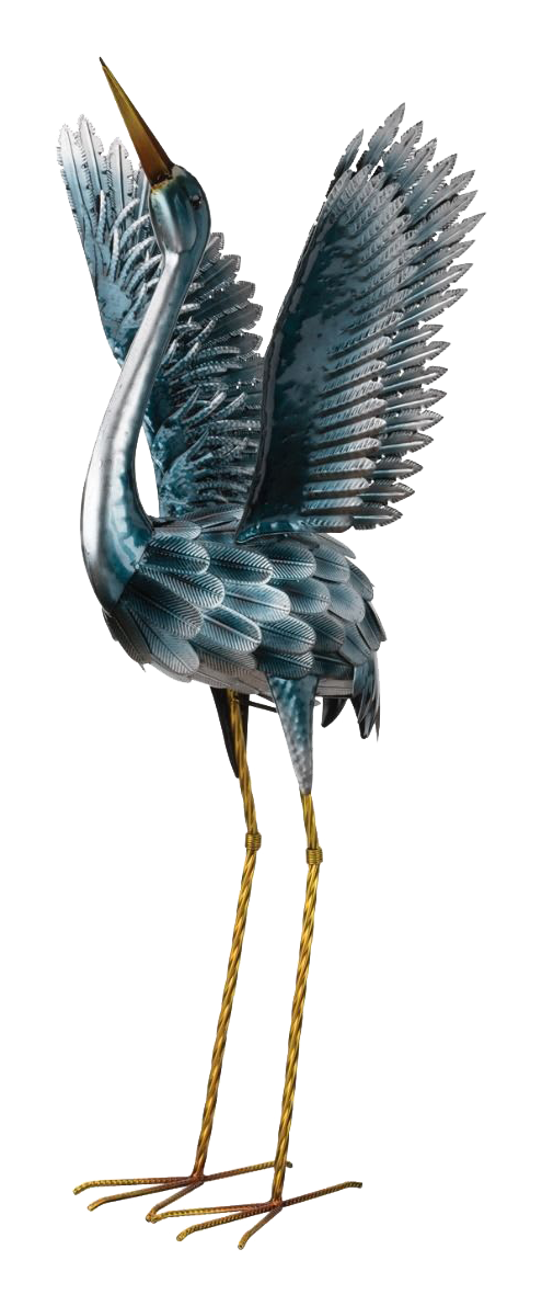 Image of Regal Art & Gift Seablue Crane Up Position Yard Decor