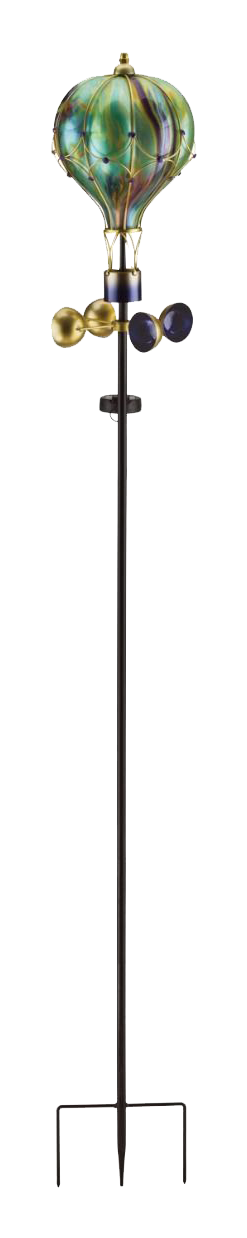 Image of Regal Art & Gift Swirl Balloon Spinner Solar Stake - Green