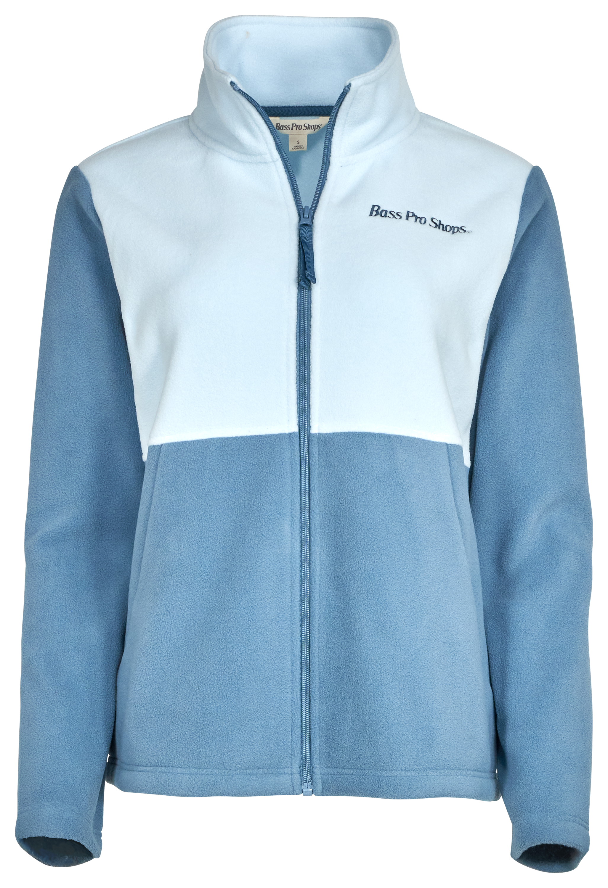 Image of Bass Pro Shops Full-Zip Logo Fleece Jacket for Ladies - Winter Sky/Ocean View - S