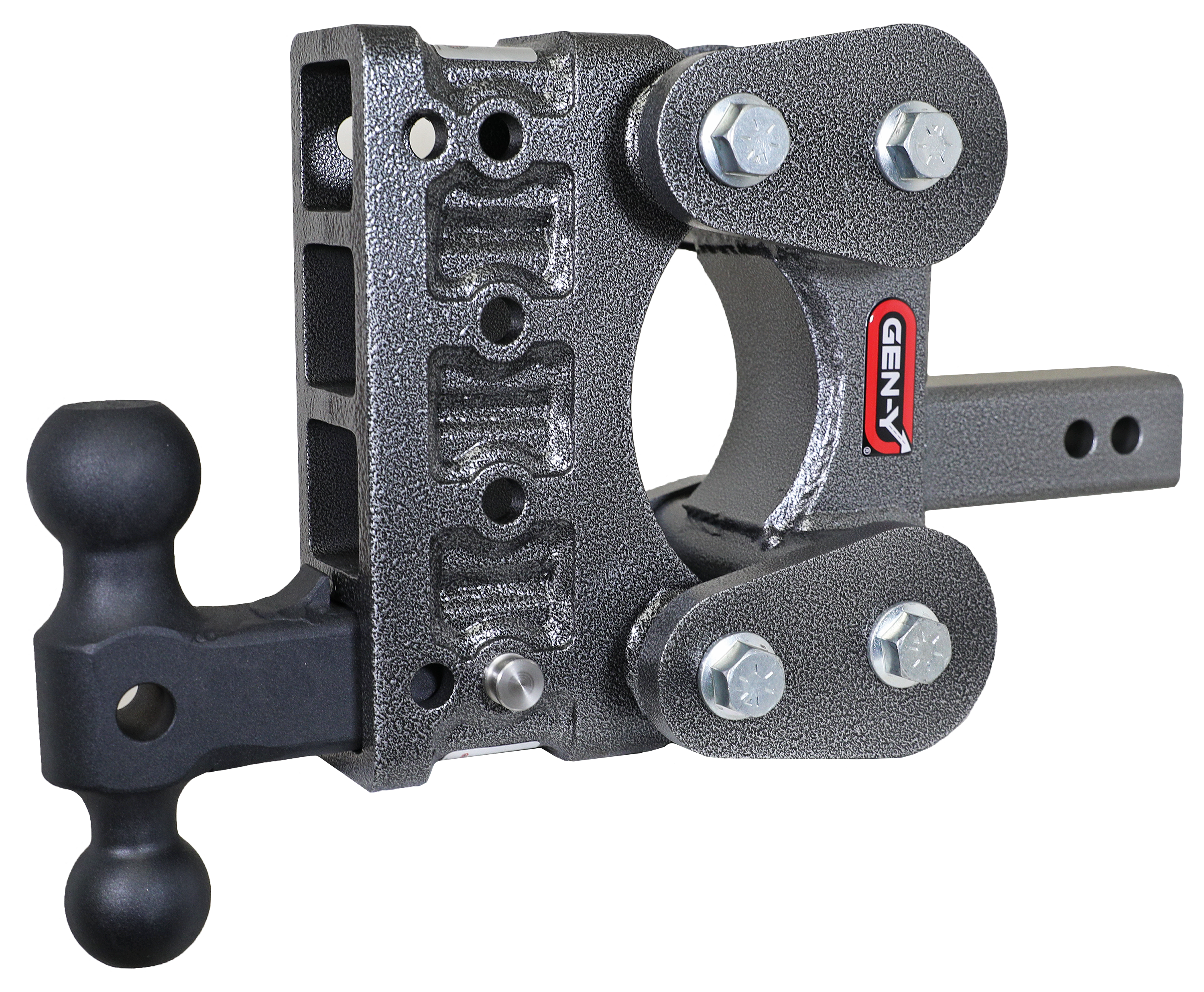 Image of "GEN-Y HITCH The Boss Torsion-Flex 2.5'' Shank 16K Drop Hitch with Dual-Ball Mount - 5"" Drop"